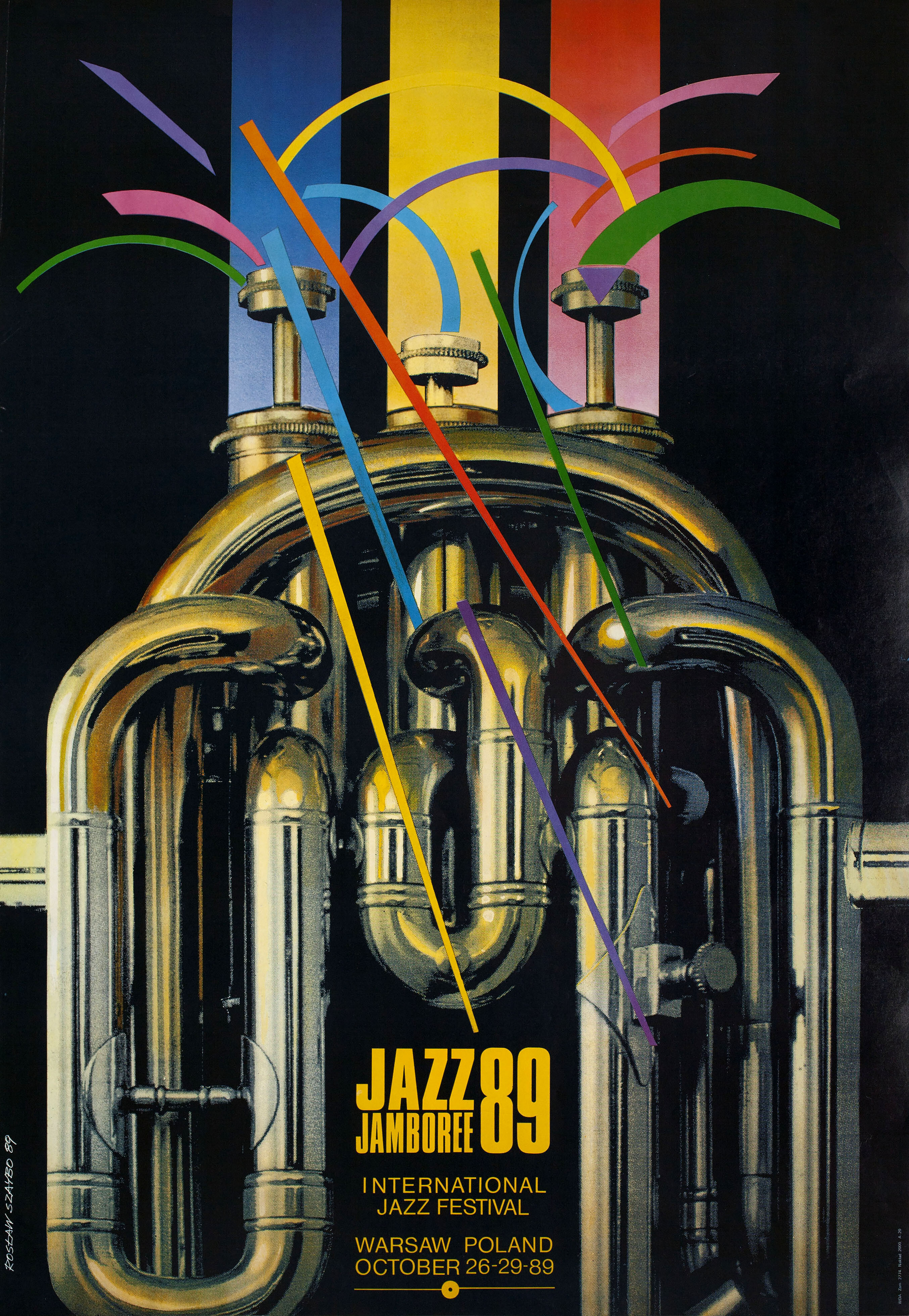 Jazz Jamboree, польский плакат, 1989 год, автор Рослав Шайбо