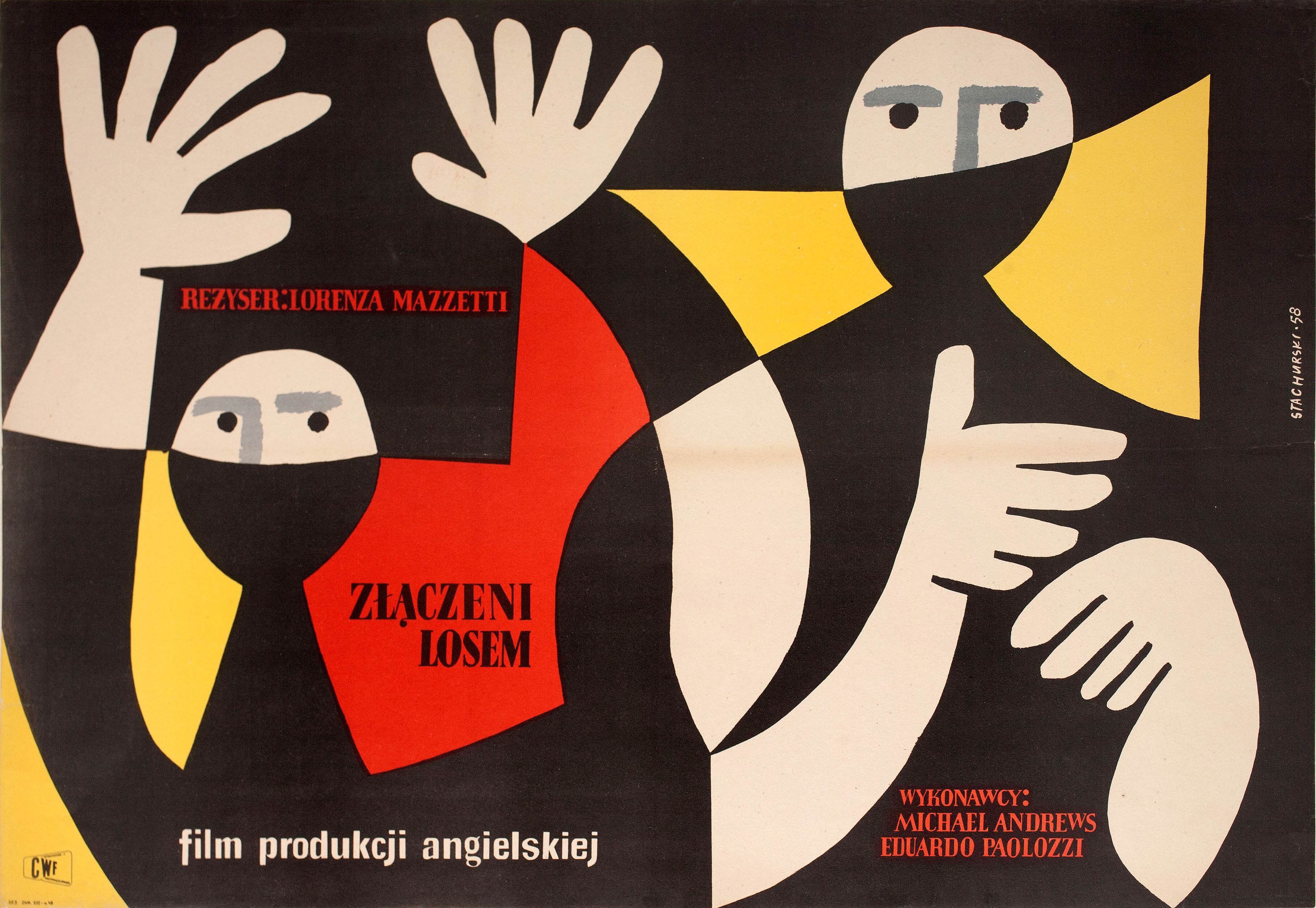 Вместе (Together, 1956), режиссёр Лоренца Маццетти, польский плакат к фильму, 1958 год