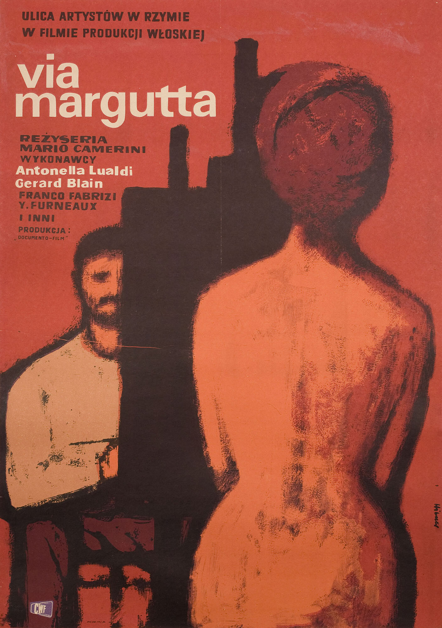 Улица Маргутта (Via Margutta, 1960), режиссёр Марио Камерини, польский плакат к фильму, 1963 год, автор Мацей Хибнер