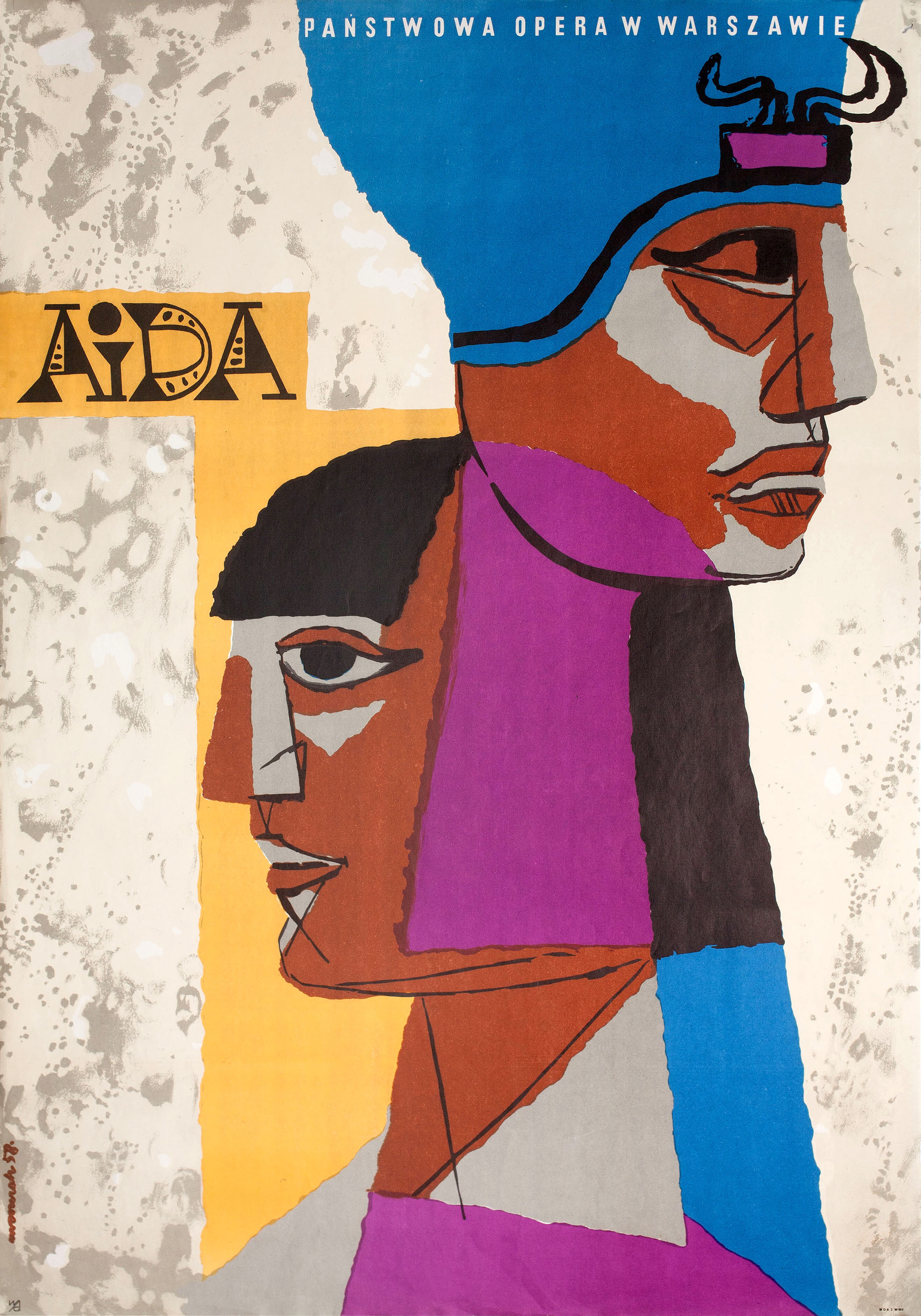 Аида (Aida, 1953), режиссёр Клементе Фракасси, польский плакат к фильму, 1960 год, автор Юзеф Мрощак