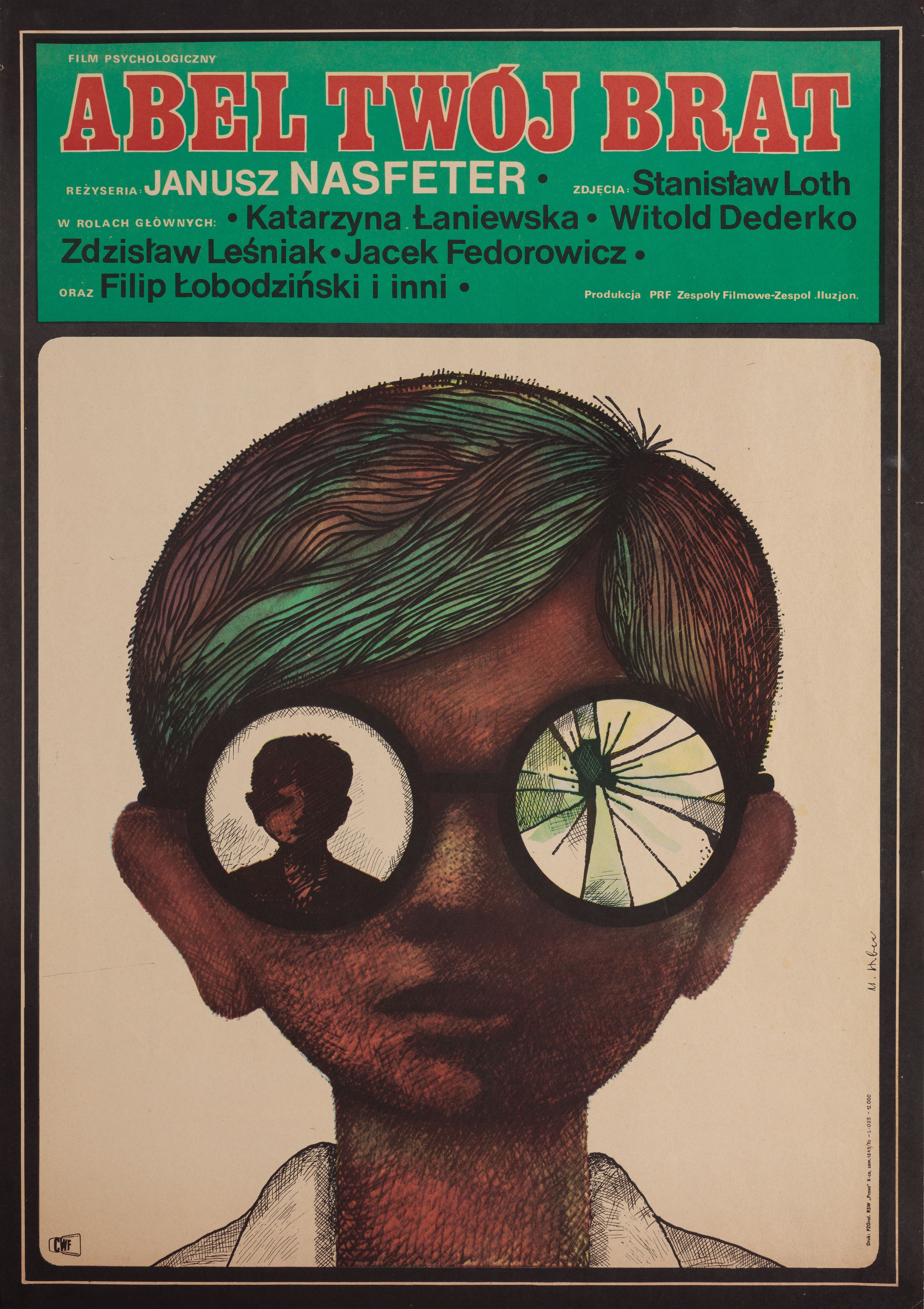Авель, твой брат (Abel, Your Brother, 1970), режиссёр Януш Насфетер, польский плакат к фильму, 1970 год, автор Мацей Хибнер