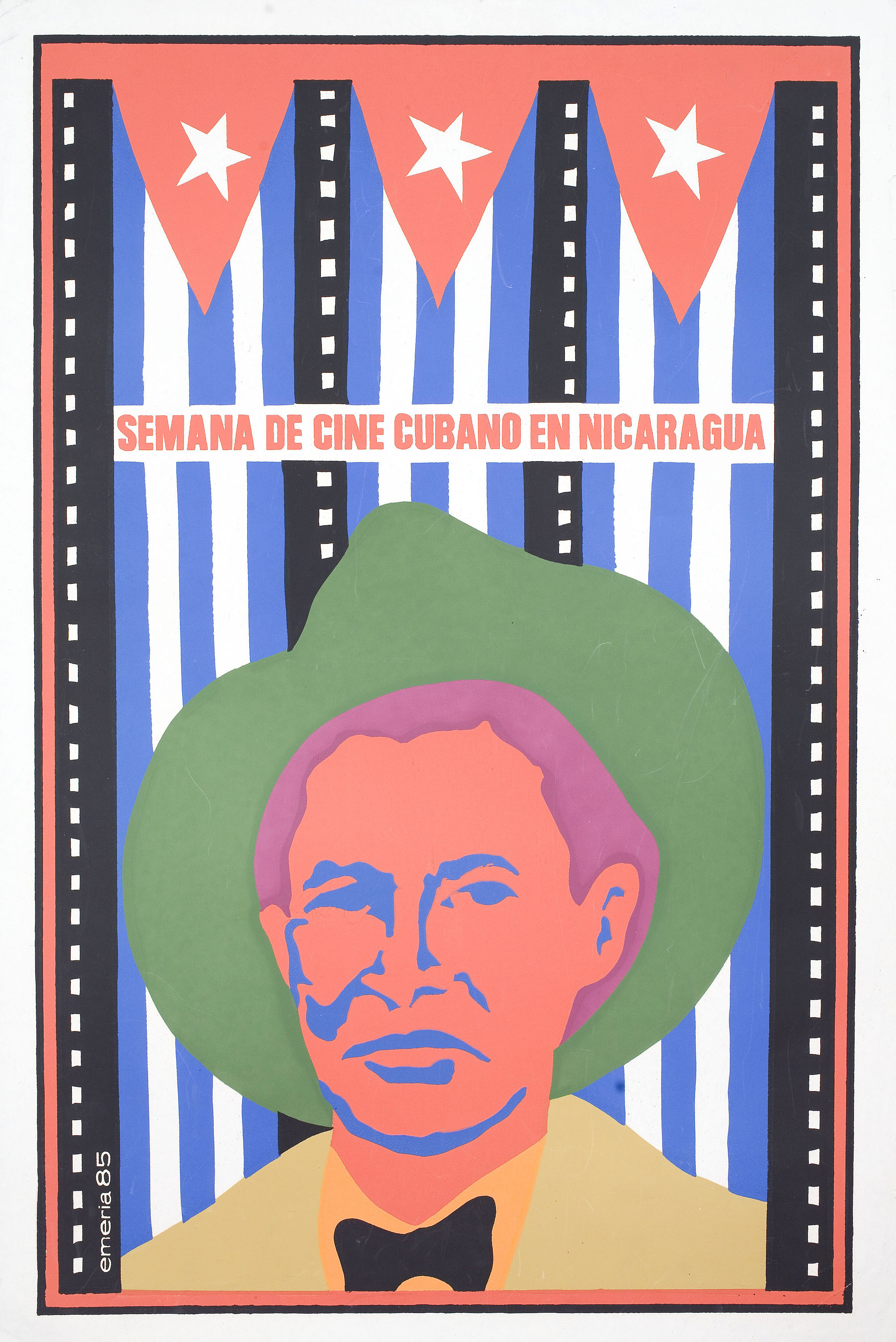 Неделя Кубинского Кино в Никарагуа, кубинский плакат, 1985 год, автор Эмерия