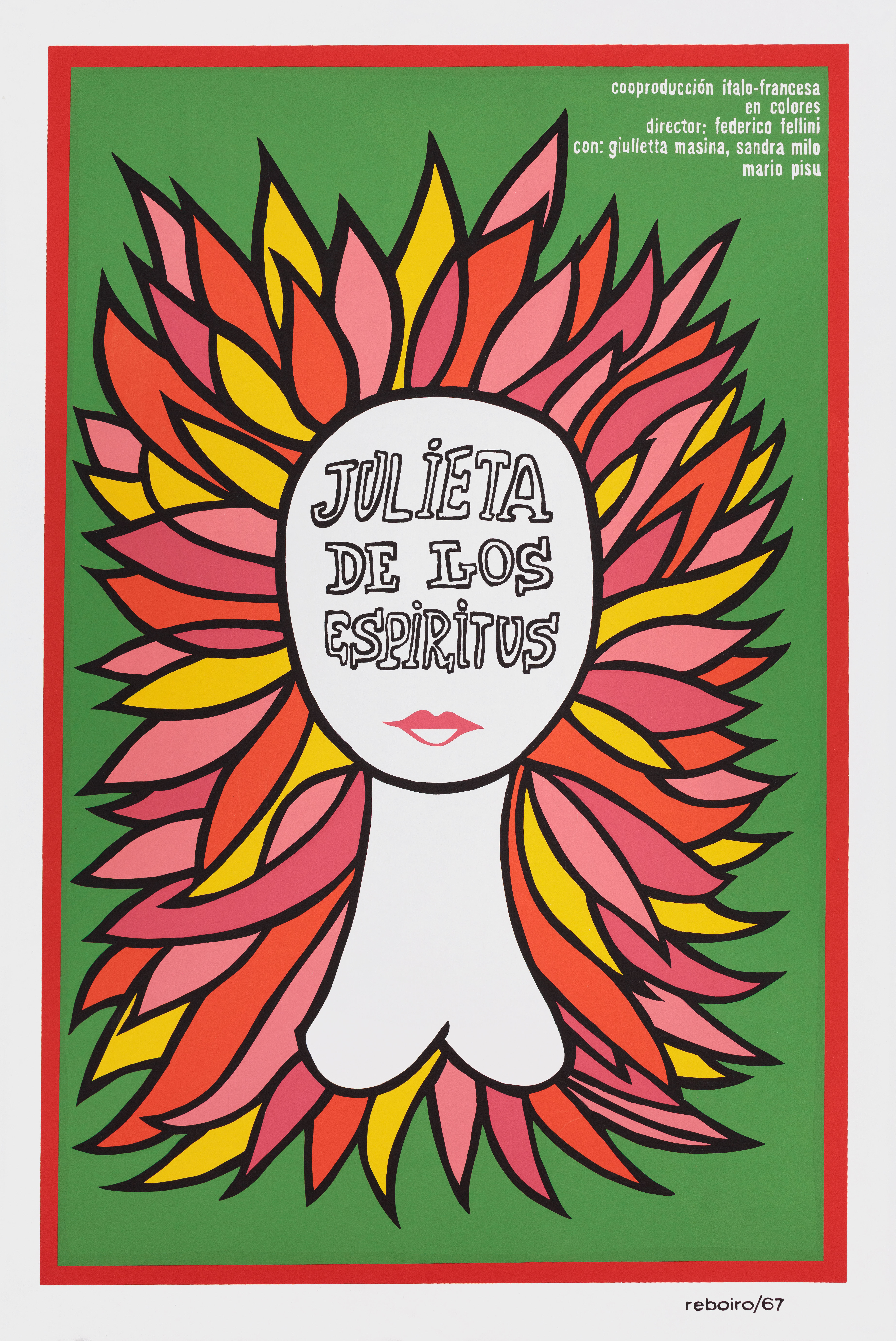 Джульетта и духи (Juliet of the Spirits, 1965), режиссёр Федерико Феллини, кубинский плакат к фильму, 2005 год, автор Антонио Фернандес Ребойро