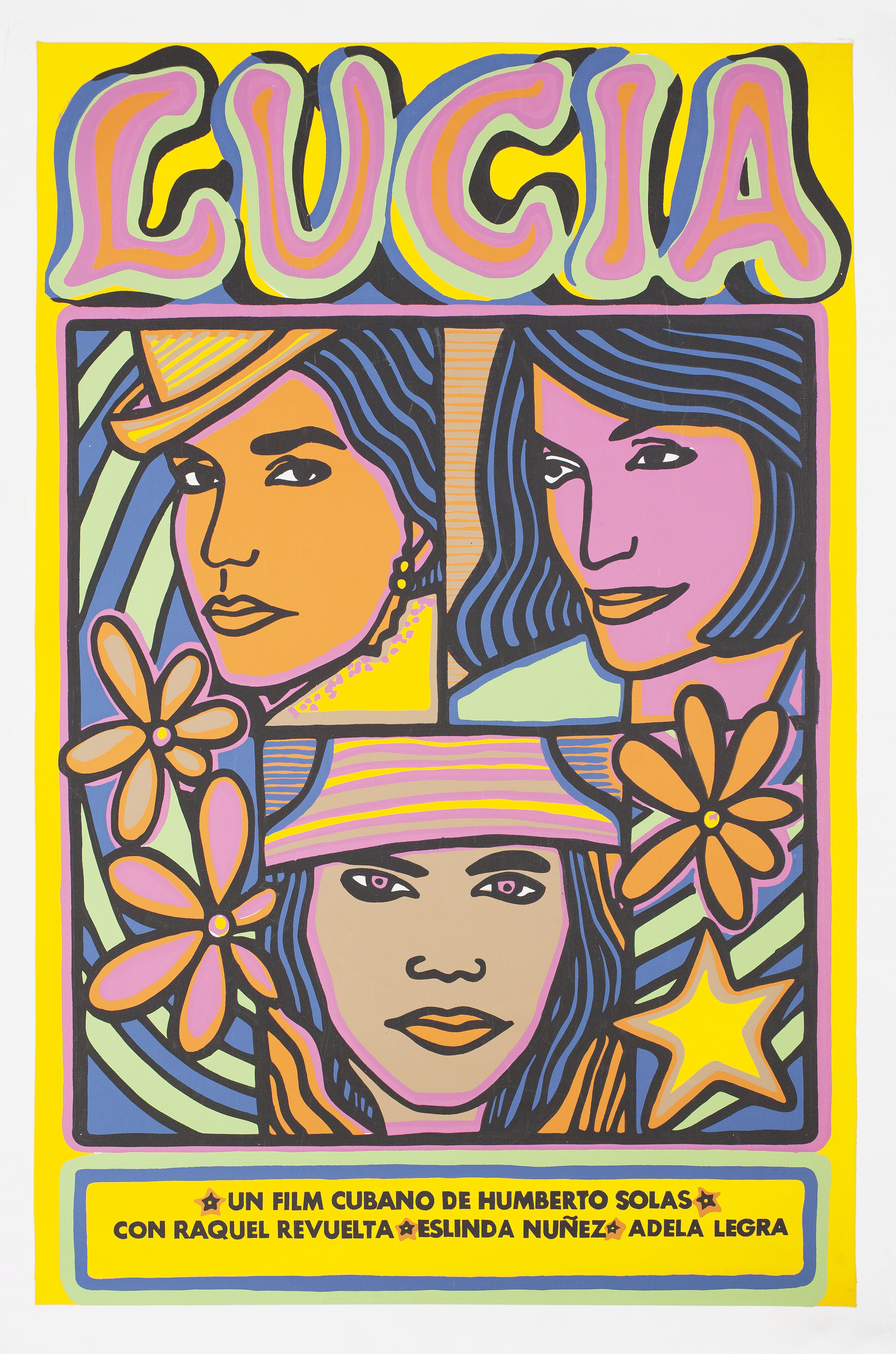 Люсия (Lucia, 1968), режиссёр Умберто Солас, кубинский плакат к фильму, 1970 год, автор Рауль Мартинес