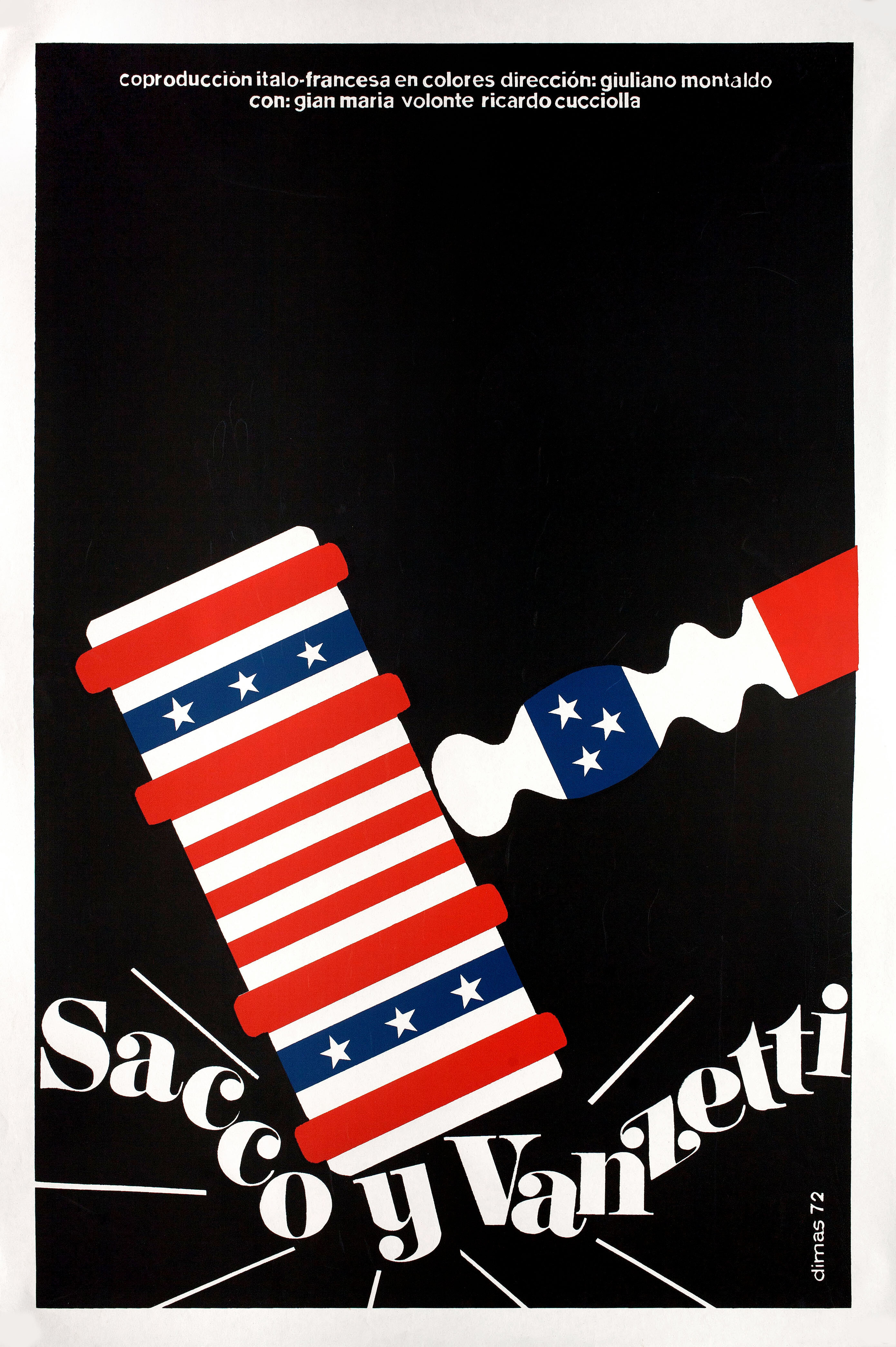 Привет, артист (Sacco & Vanzetti, 1971), режиссёр Джулиано Монтальдо, кубинский плакат к фильму, 1990 год, автор Димас