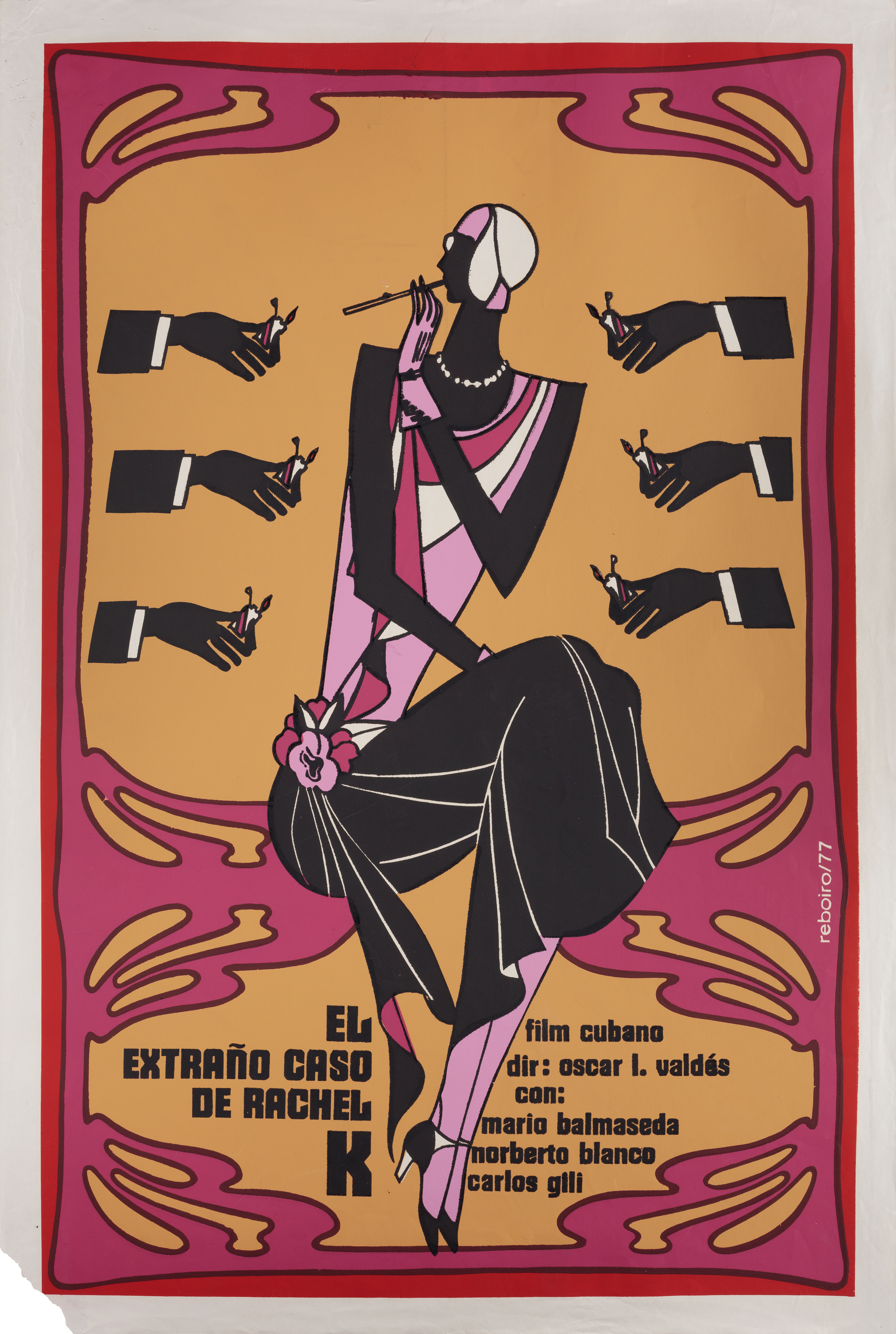 Кто убил Рашель К. (El extrano caso de Rachel K, 1973), режиссёр Оскар Вальдес, кубинский плакат к фильму, 1977 год, автор Антонио Фернандес Ребойро