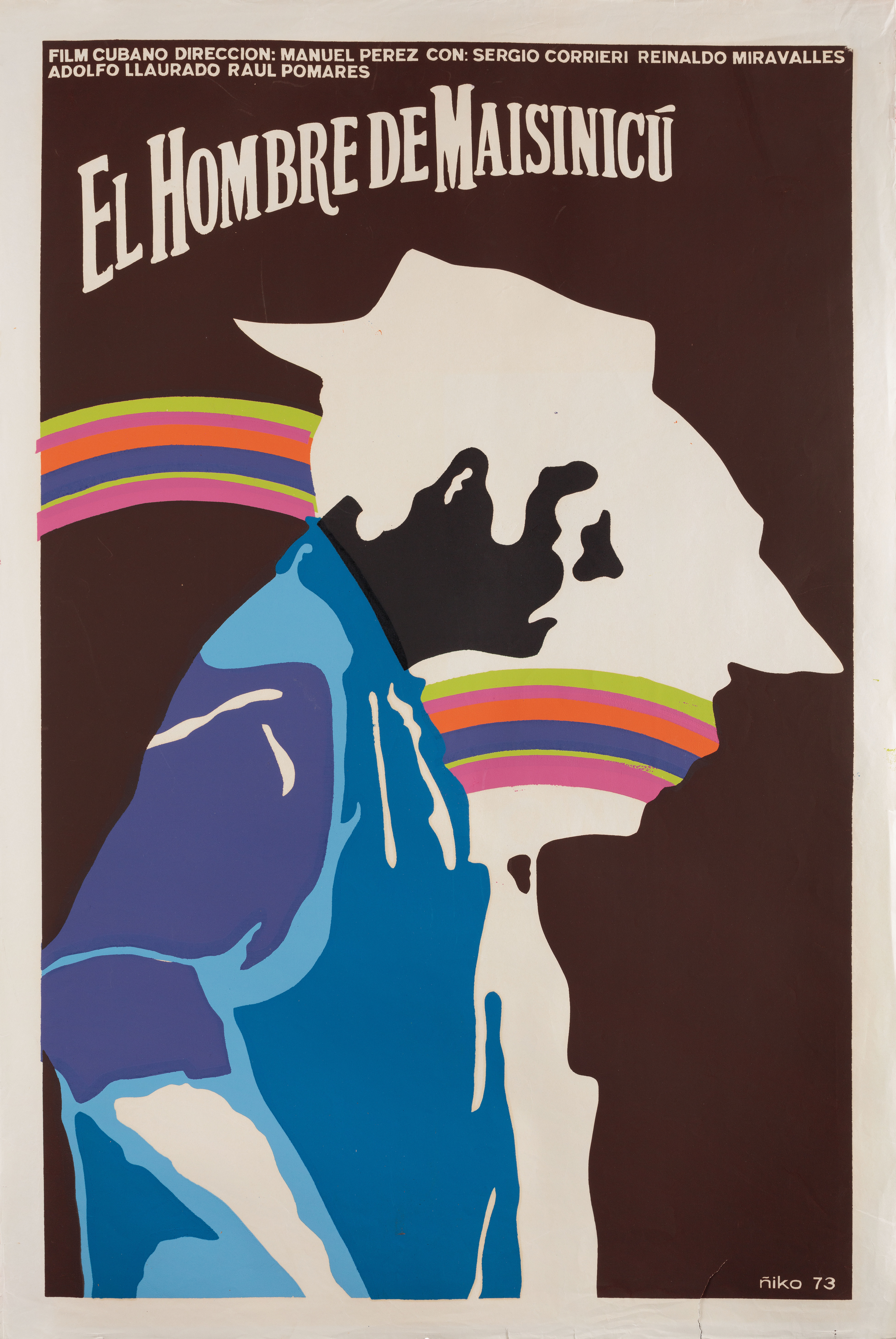 Человек из Майсинику (The Man from Maisinicu, 1973), режиссёр Мануэль Перес, кубинский плакат к фильму, 1973 год, автор Нико