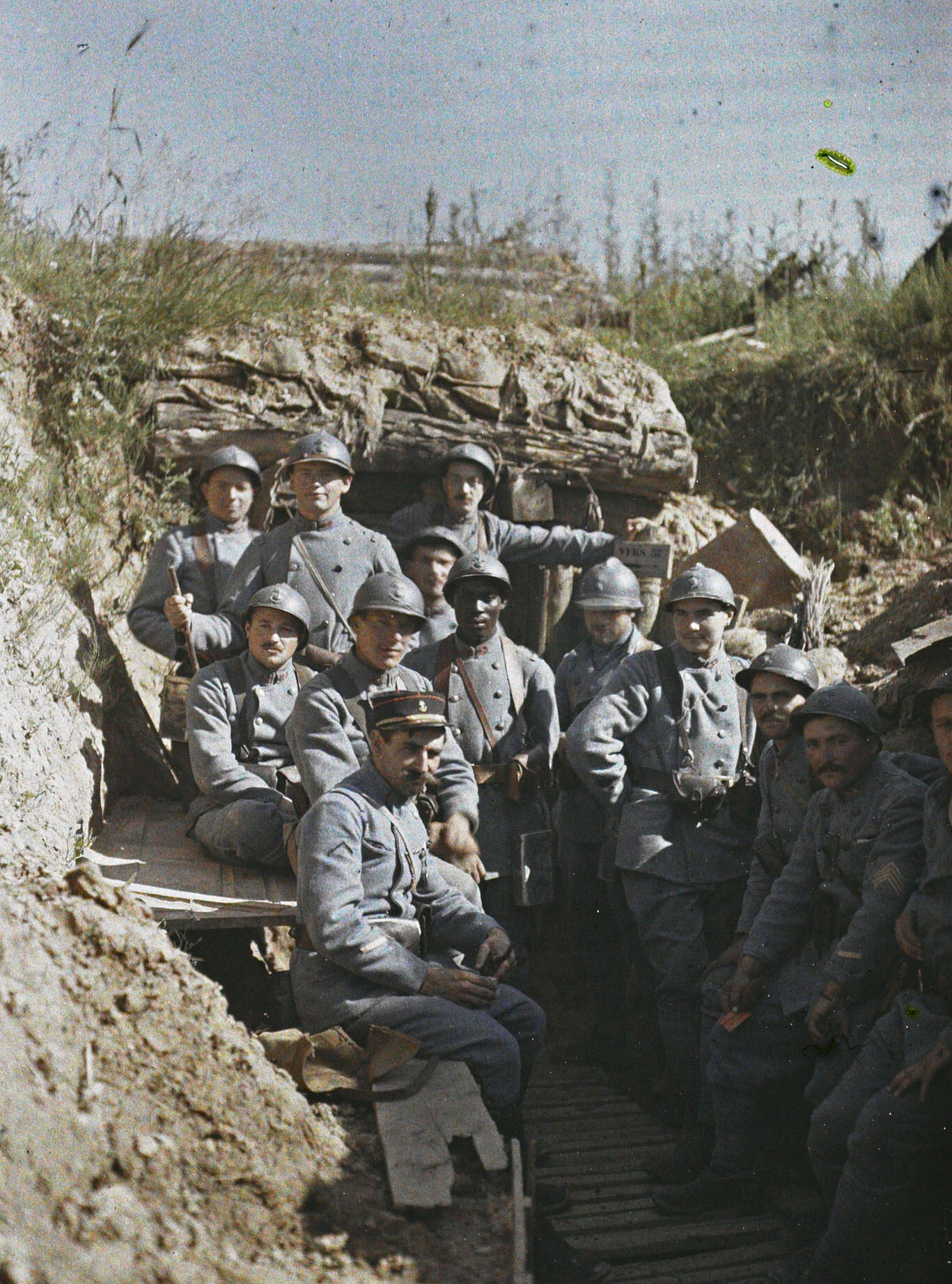 Хирцбах, Верхний Рейн, Эльзас, Франция. Передовая траншея, 1917 год, автор Пол Кастельно (автохром)