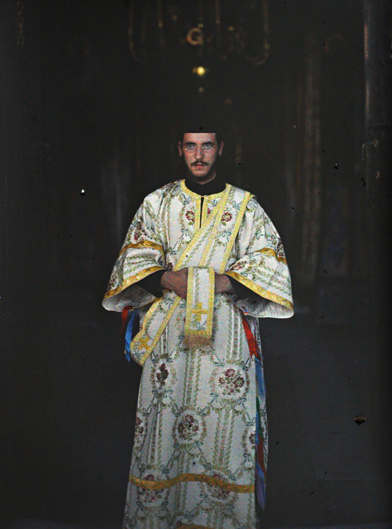 Монастырь Ватопед, Греция, 1913 год, автор Стефан Пассе (автохром)