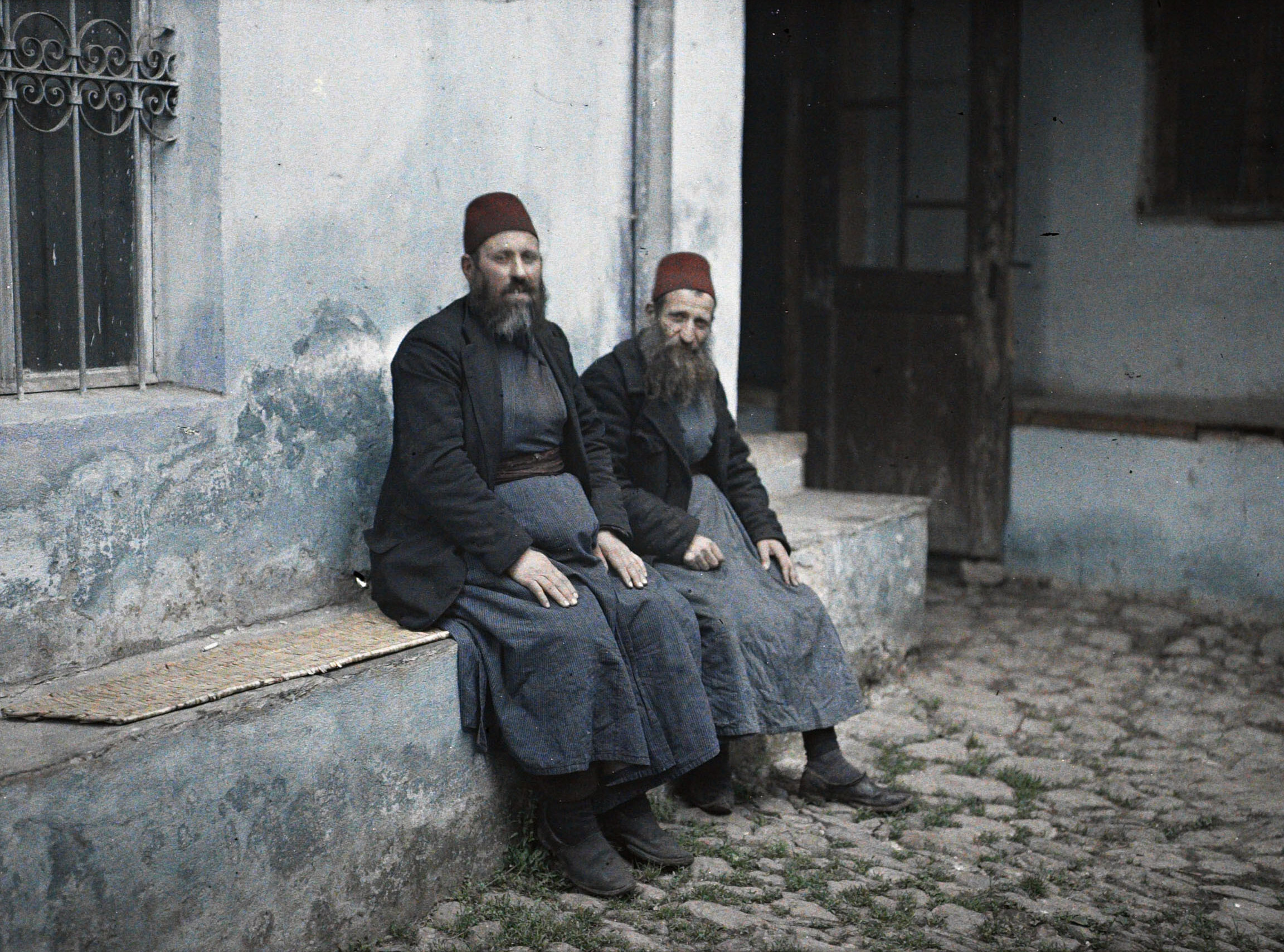 Монастир (Битола), Македония. Два израильтянина, 1913 год, автор Огюст Леон (автохром)