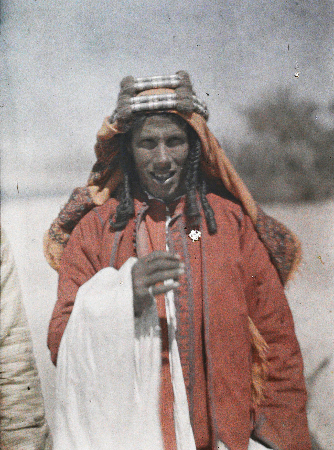 Маан, Аравия (Иордания). Богатый бедуин, 1918 год, автор Пол Кастельно (автохром)