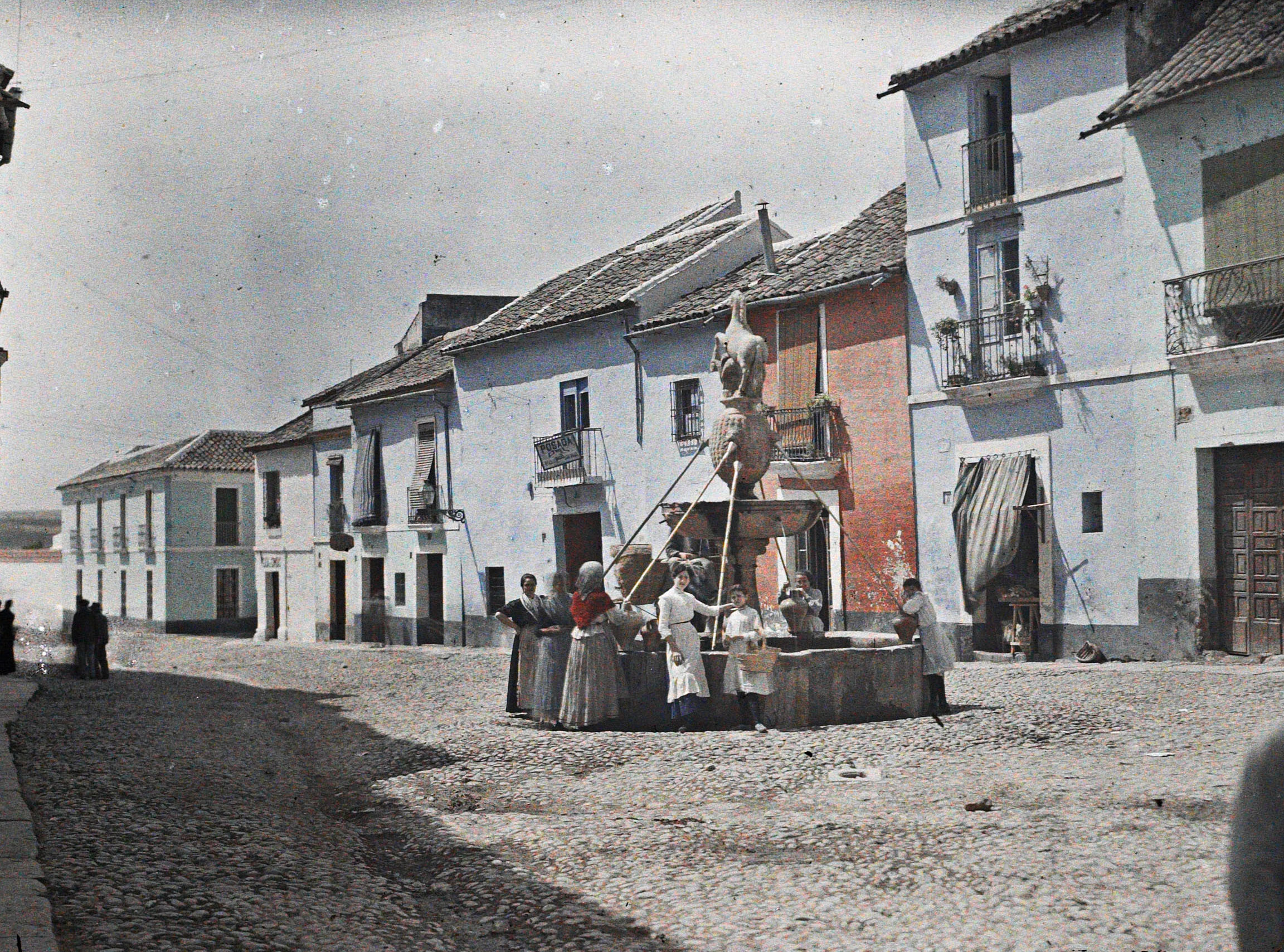 Кордова, Испания. Фонтан Потро, 1914 год, автор Огюст Леон (автохром)
