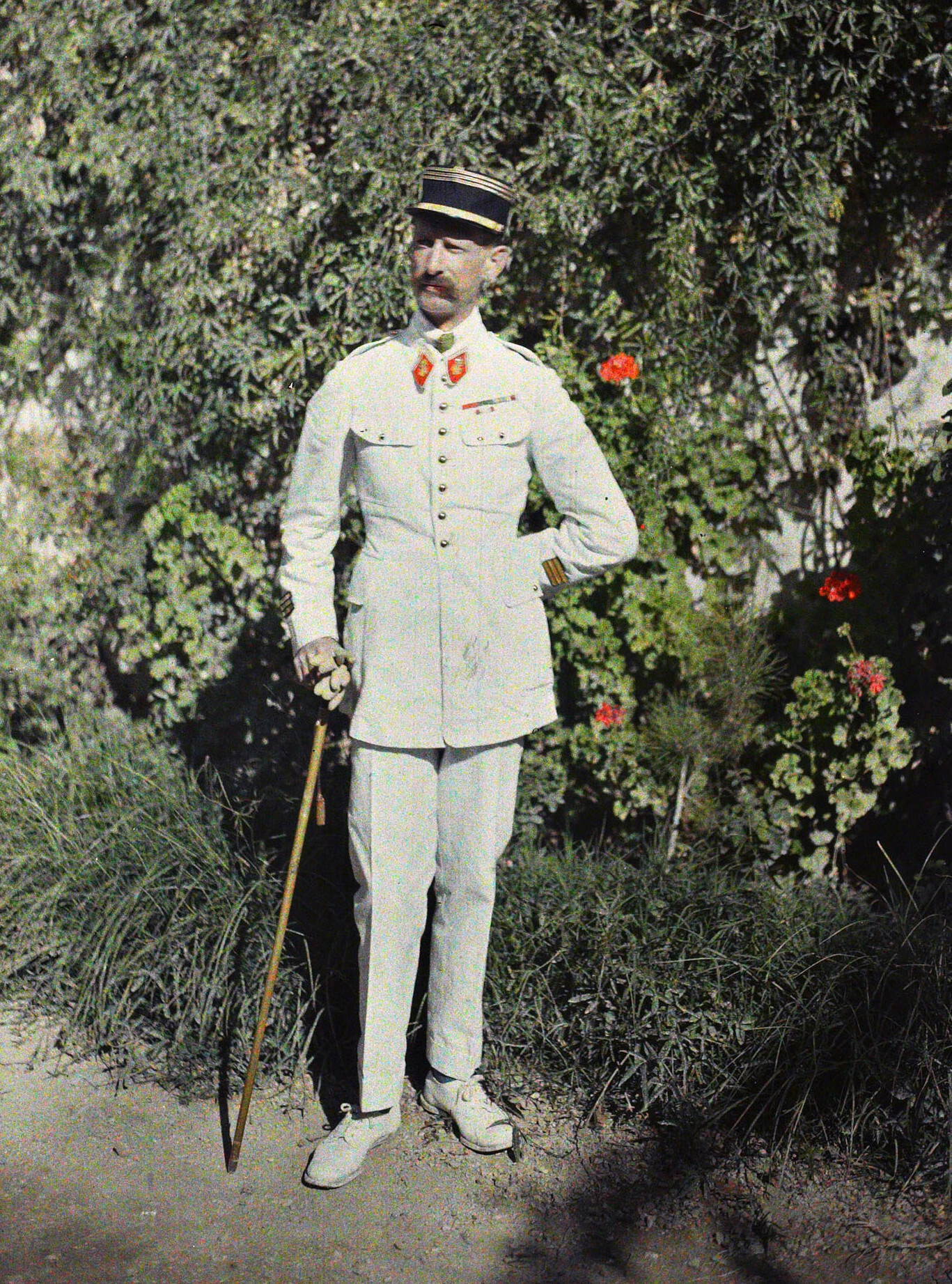 Дамаск, Сирия. Капитан Макс Мартин, 1921 год, автор Фредерик Гадмер (автохром)