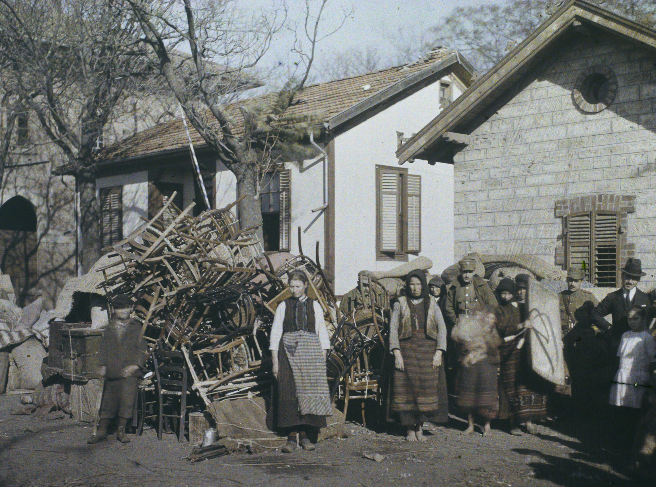 Адрианополь (Эдирне), Турция. Греки покидают город, 1922 год, автор Фредерик Гадмер (автохром)