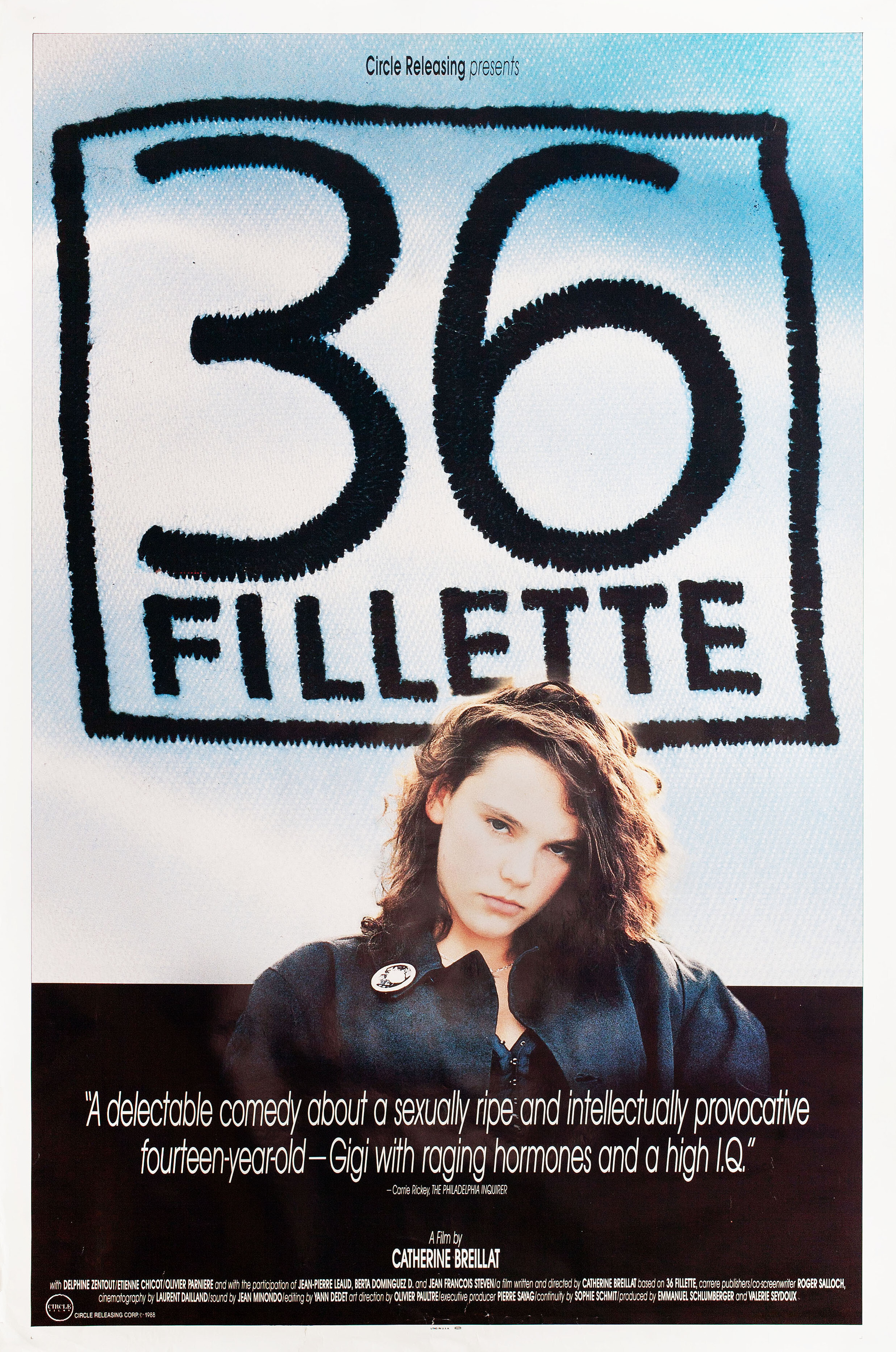 36-й для девочек (36 fillette, 1988), режиссёр Катрин Брейя, американский постер к фильму, 1988 год