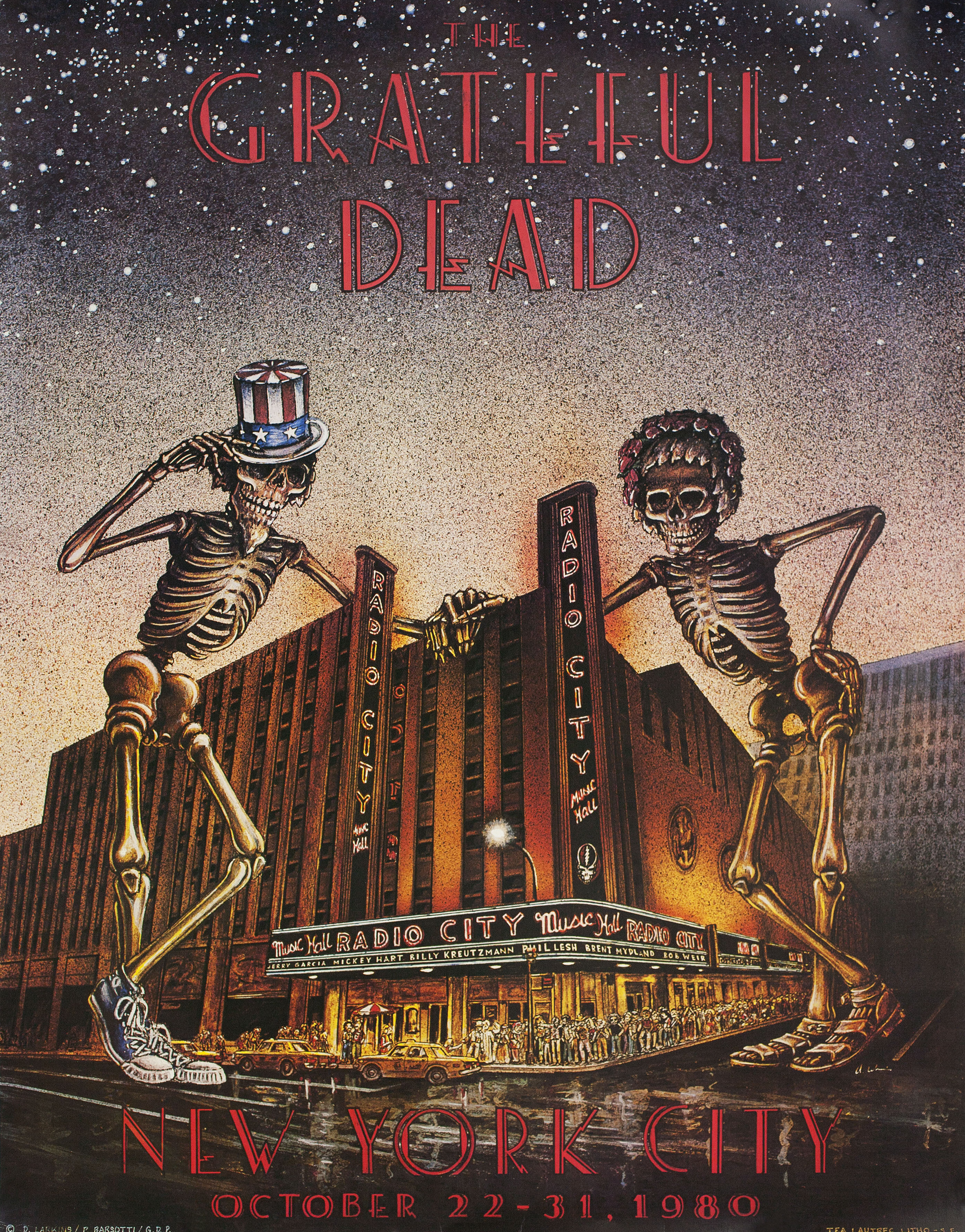 Grateful Dead в Нью-Йорке, постер, 1980 год