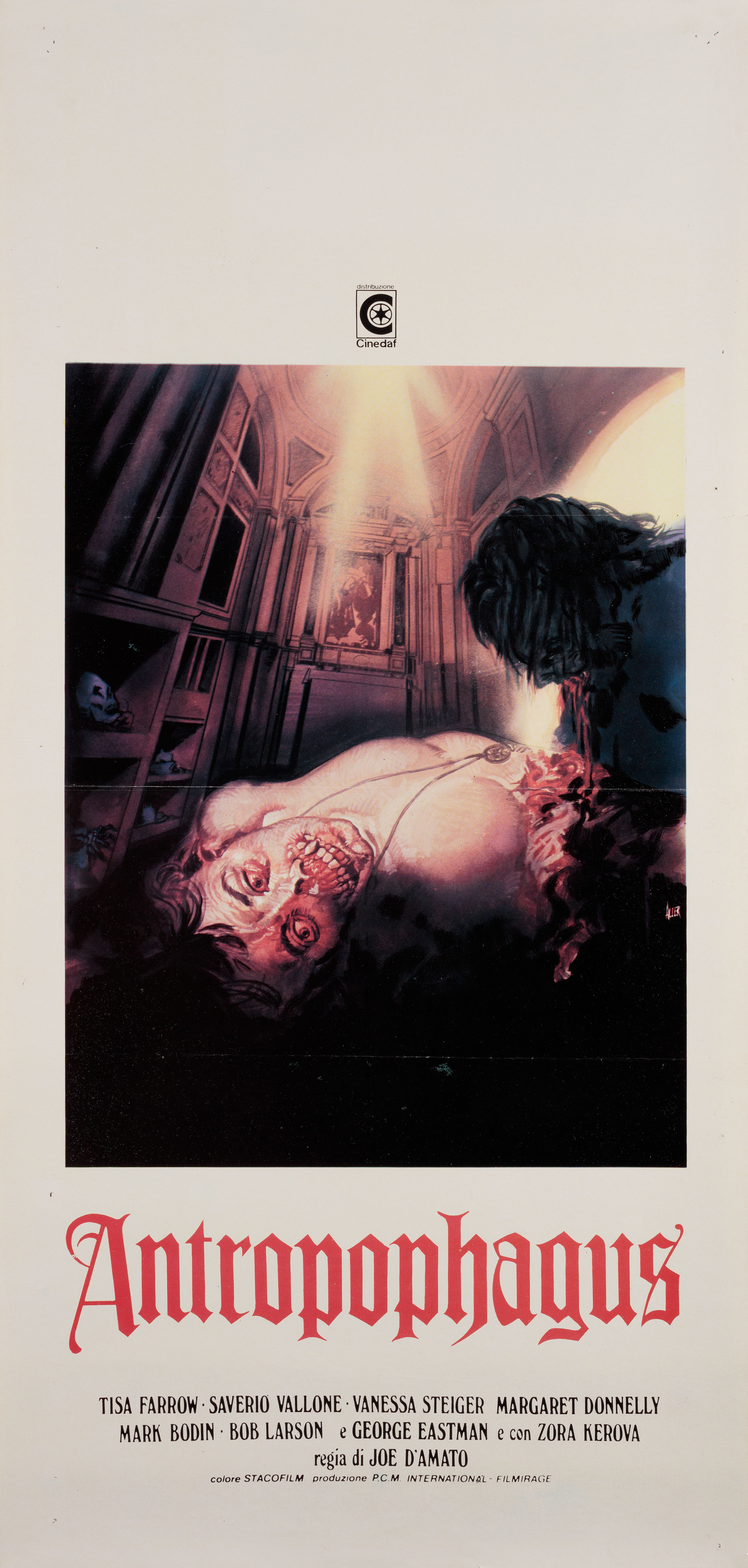 Антропофаг (The Grim Reaper, 1980), режиссёр Джо Д’Амато, итальянский постер к фильму, автор Карло Алессандрини, 1980 год