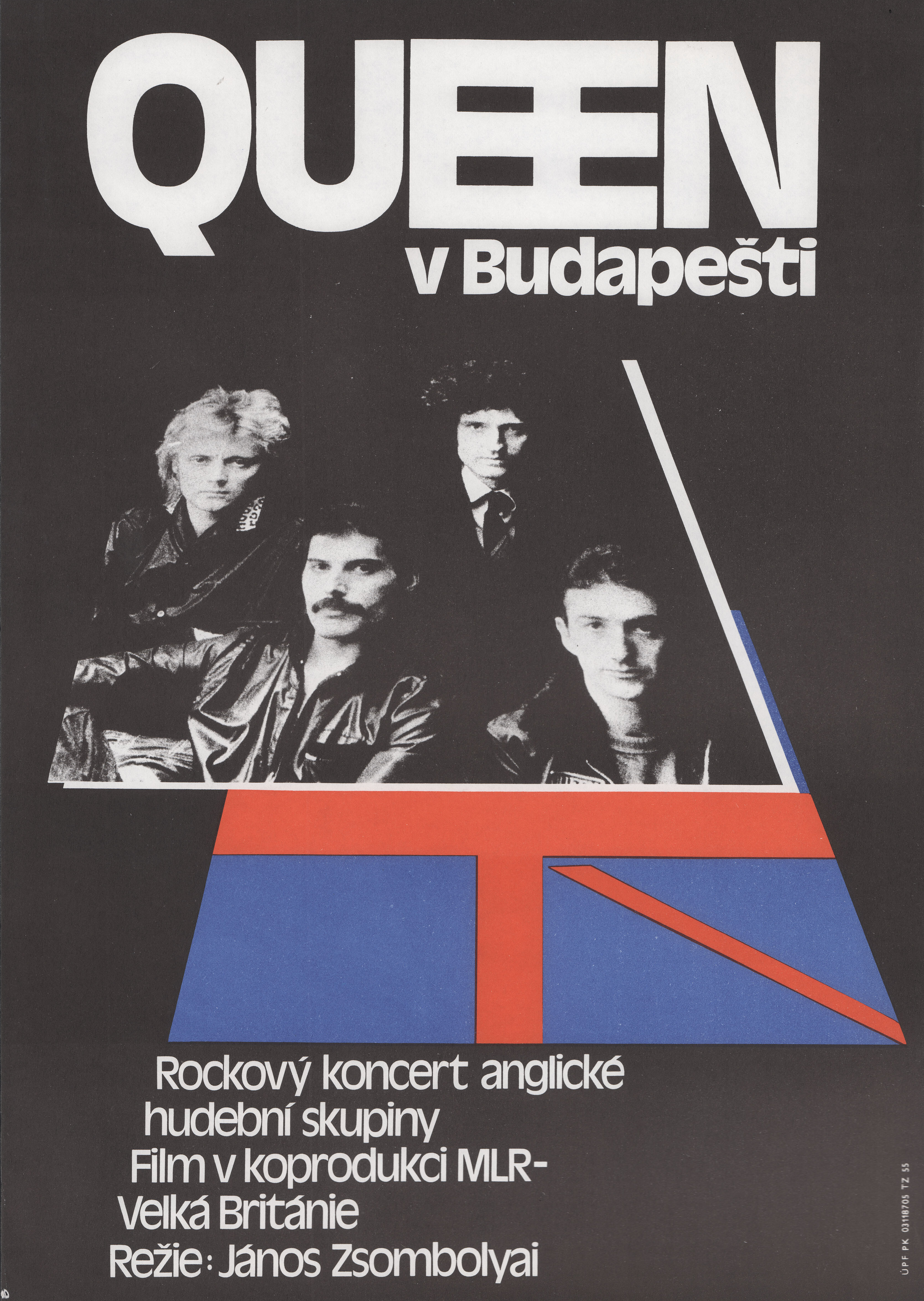 Queen — Венгерская рапсодия в Будапеште (Queen Hungarian Rhapsody - Live in Budapest 86, 1987), режиссёр Янош Жомболяи, чехословацкий постер к фильму, 1988 год (1)