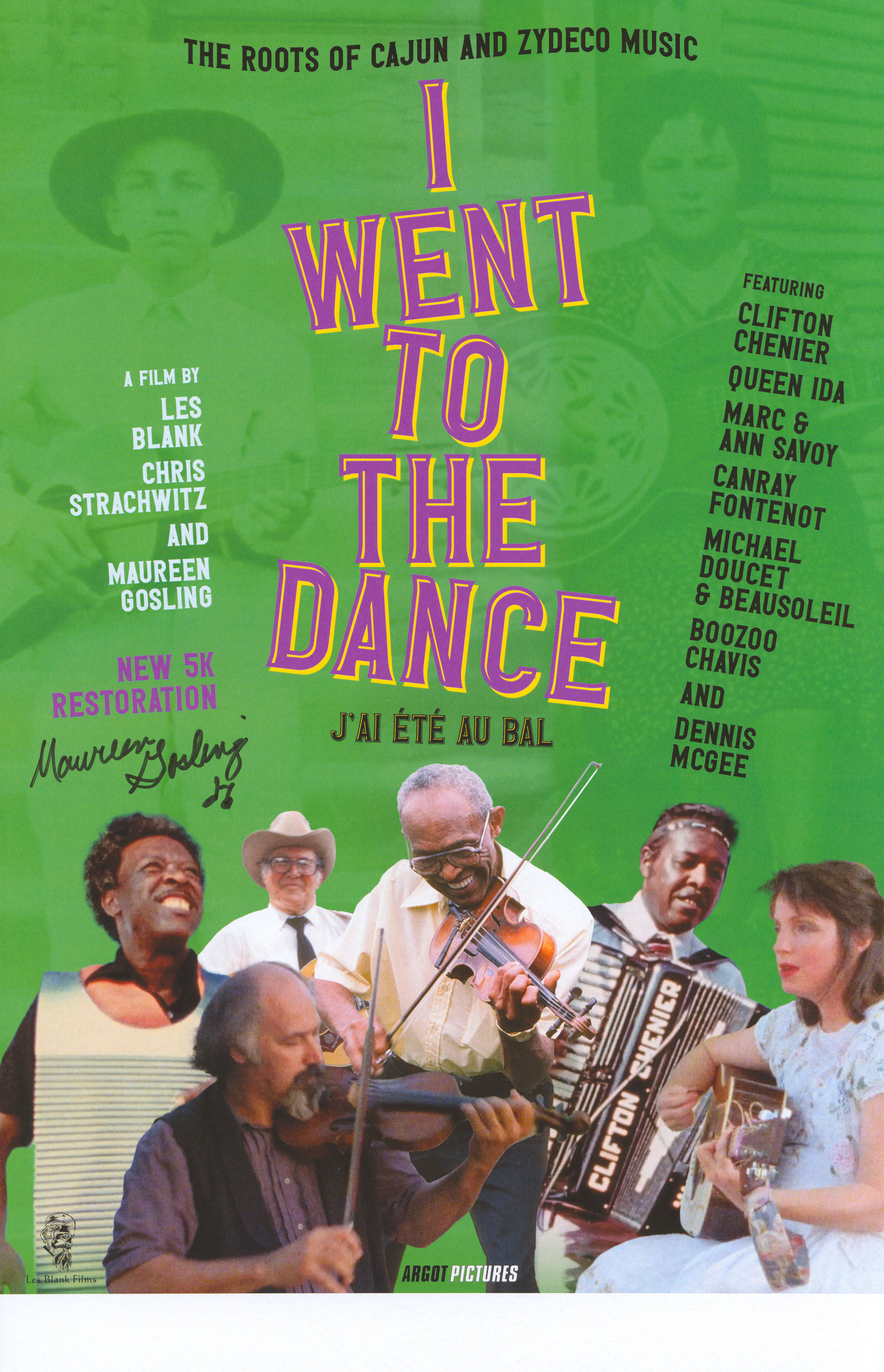 Я пошел на танцы (I Went to the Dance, 1989), режиссёр Лес Бланк, американский постер к фильму, 2023 год (3)