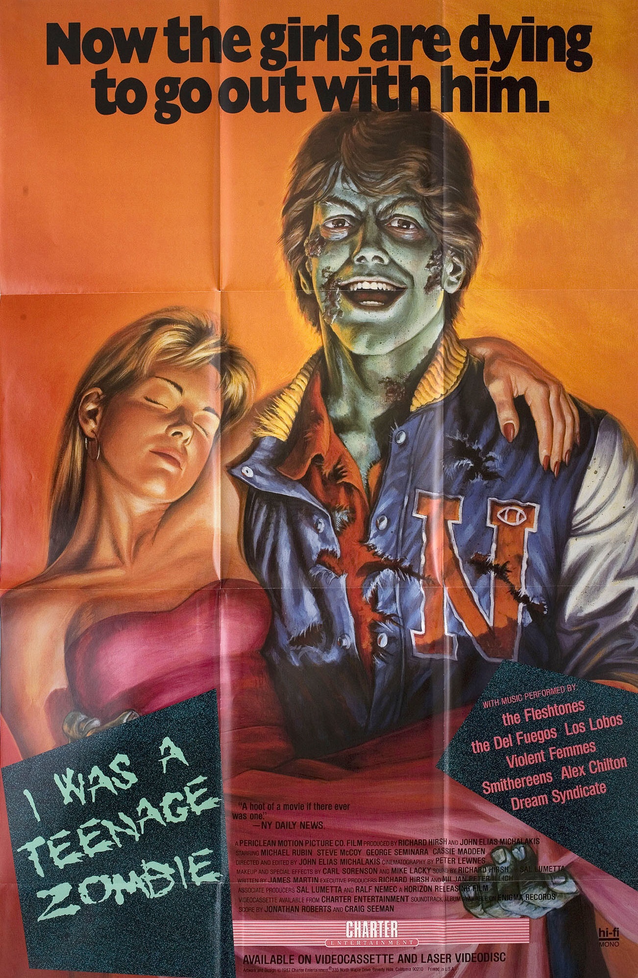 Я был зомби-тинейджером (I Was a Teenage Zombie, 1987), режиссёр Джон Елиас Микалакис, американский постер к фильму, 1987 год