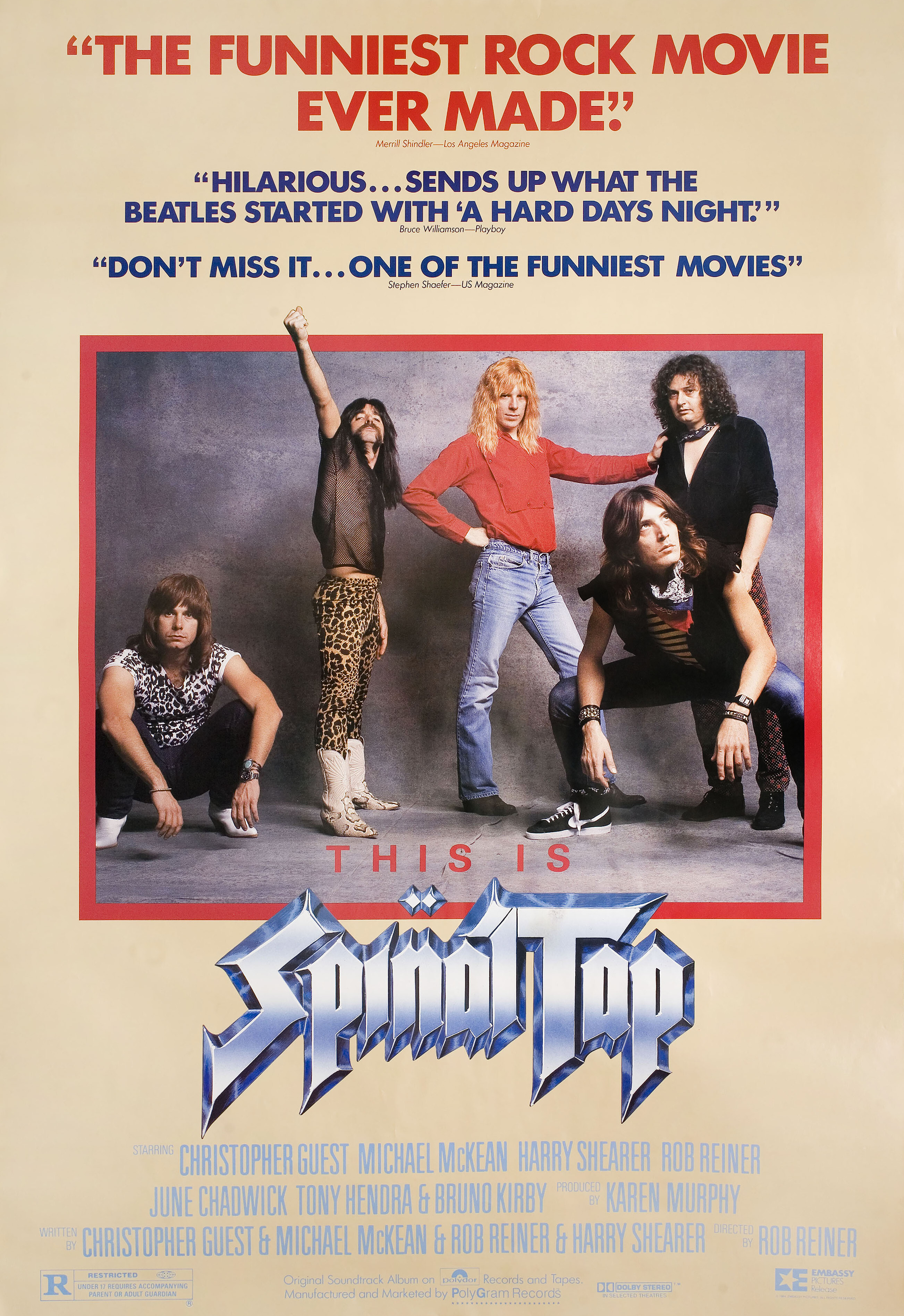 Это – Spinal Tap (This Is Spinal Tap, 1984), режиссёр Роб Райнер, американский постер к фильму, 1984 год
