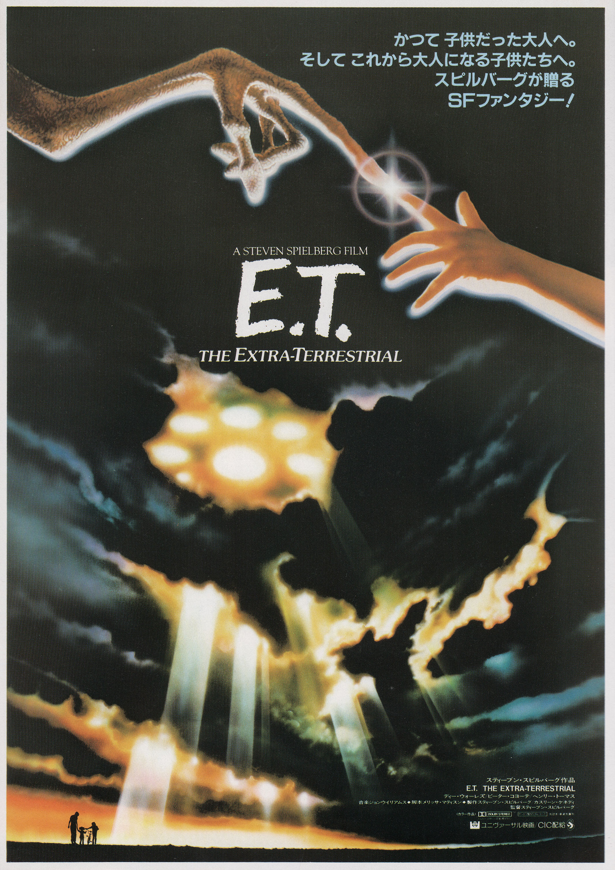 Инопланетянин (E.T. the Extra-Terrestrial, 1982), режиссёр Стивен Спилберг, японский постер к фильму, 1982 год