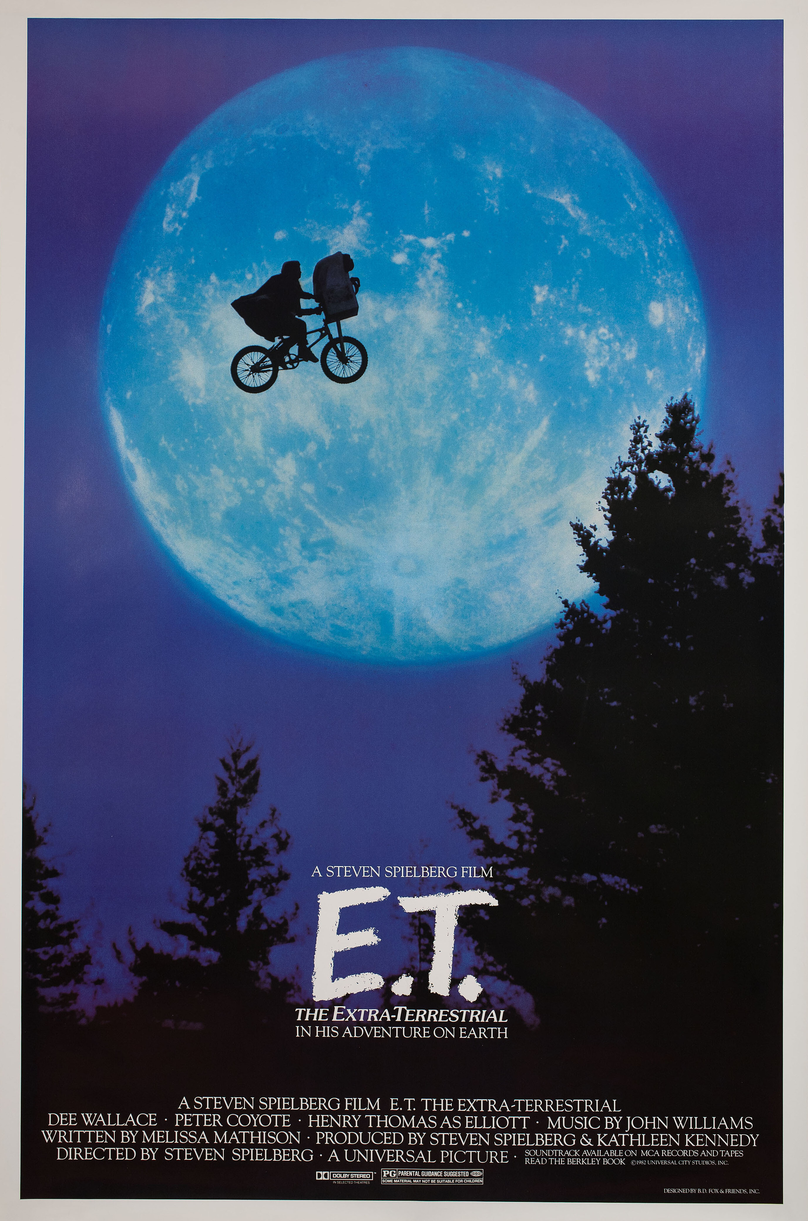 Инопланетянин (E.T. the Extra-Terrestrial, 1982), режиссёр Стивен Спилберг, американский постер к фильму, 1982 год (1)