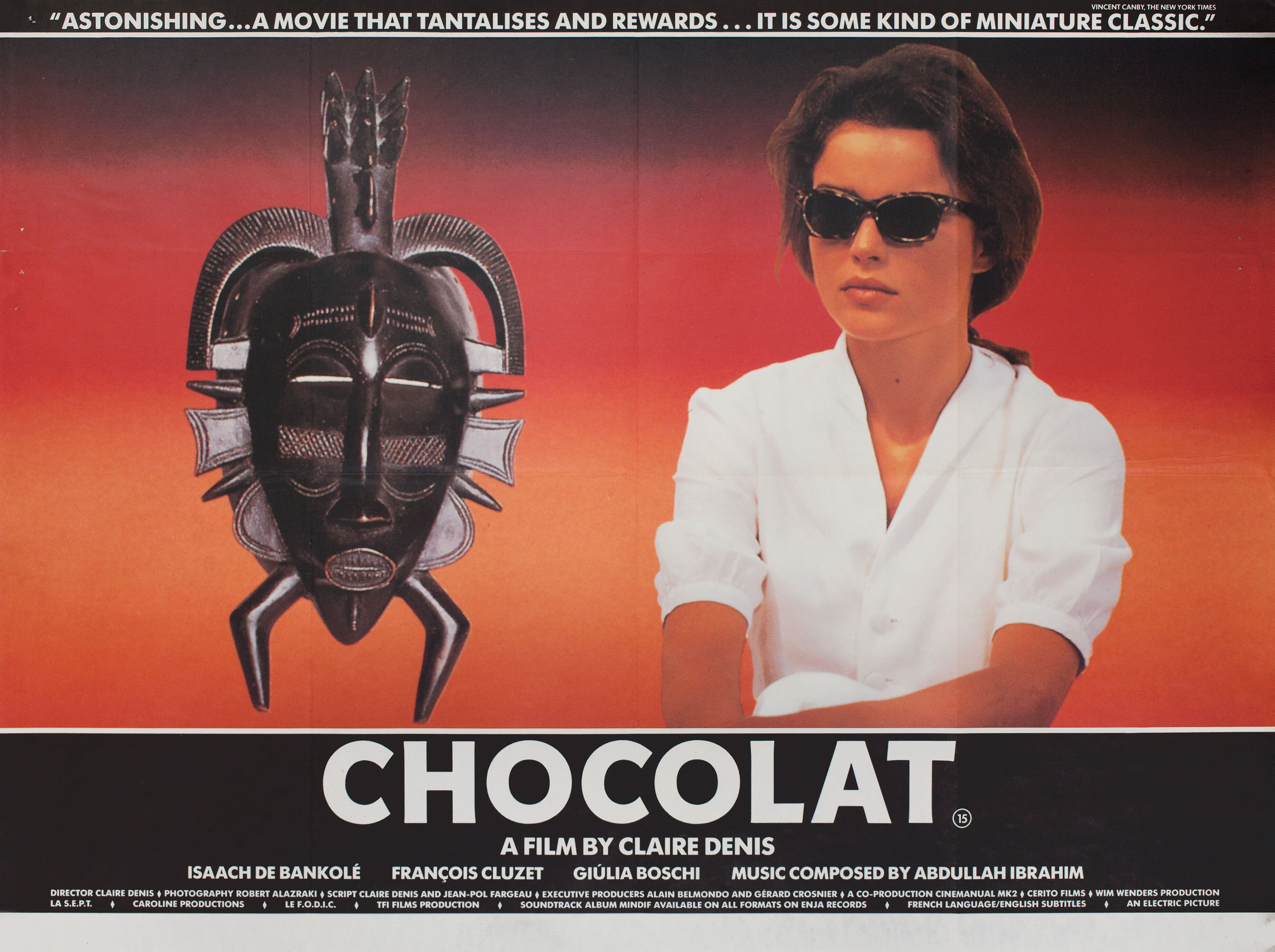 Шоколад (Chocolat, 1988), режиссёр Клер Дени, британский постер к фильму, 1989 год