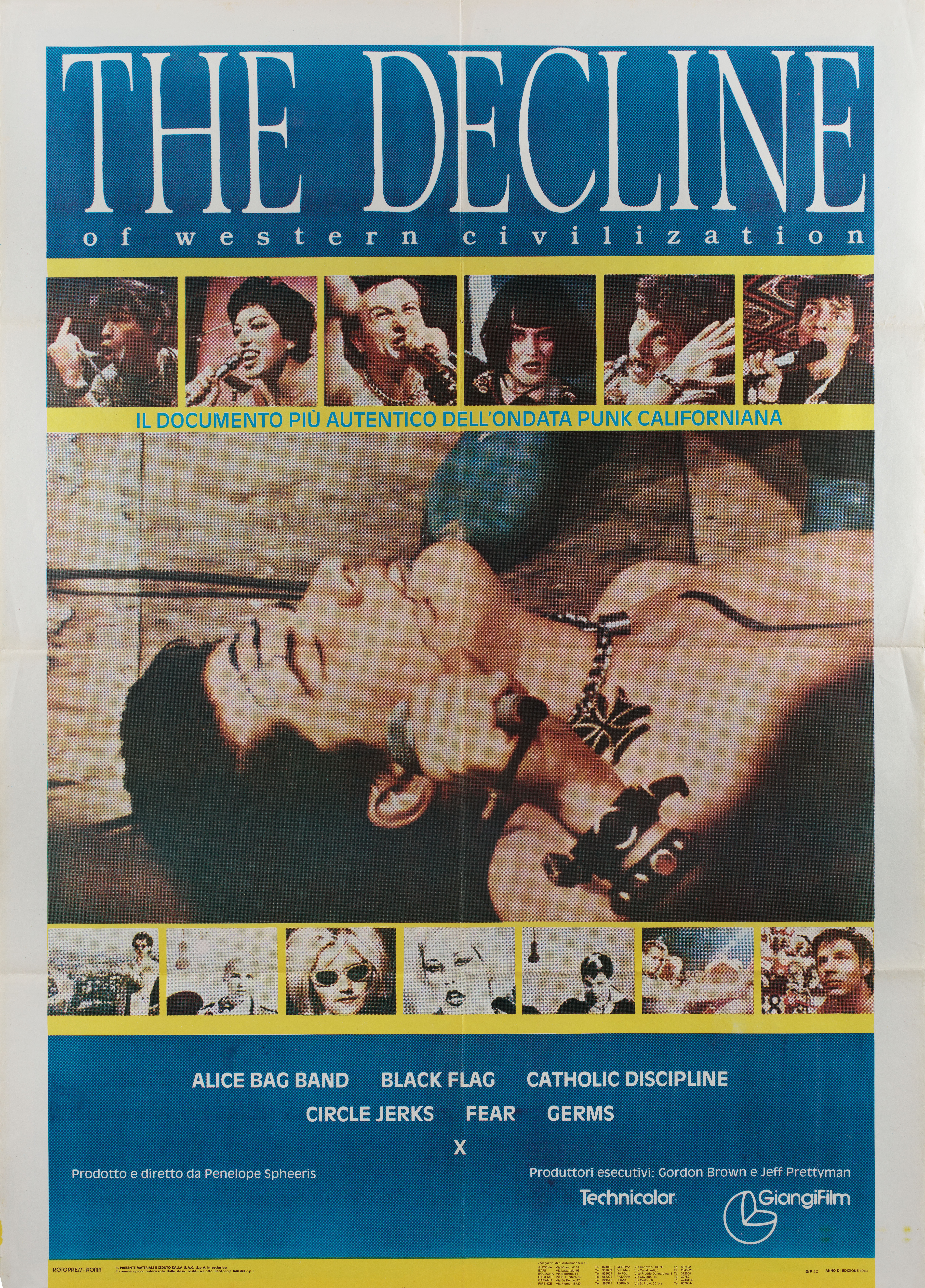 Падение западной цивилизации (The Decline of Western Civilization, 1981), режиссёр Пенелопа Сфирис, итальянский постер к фильму, 1981 год (1)