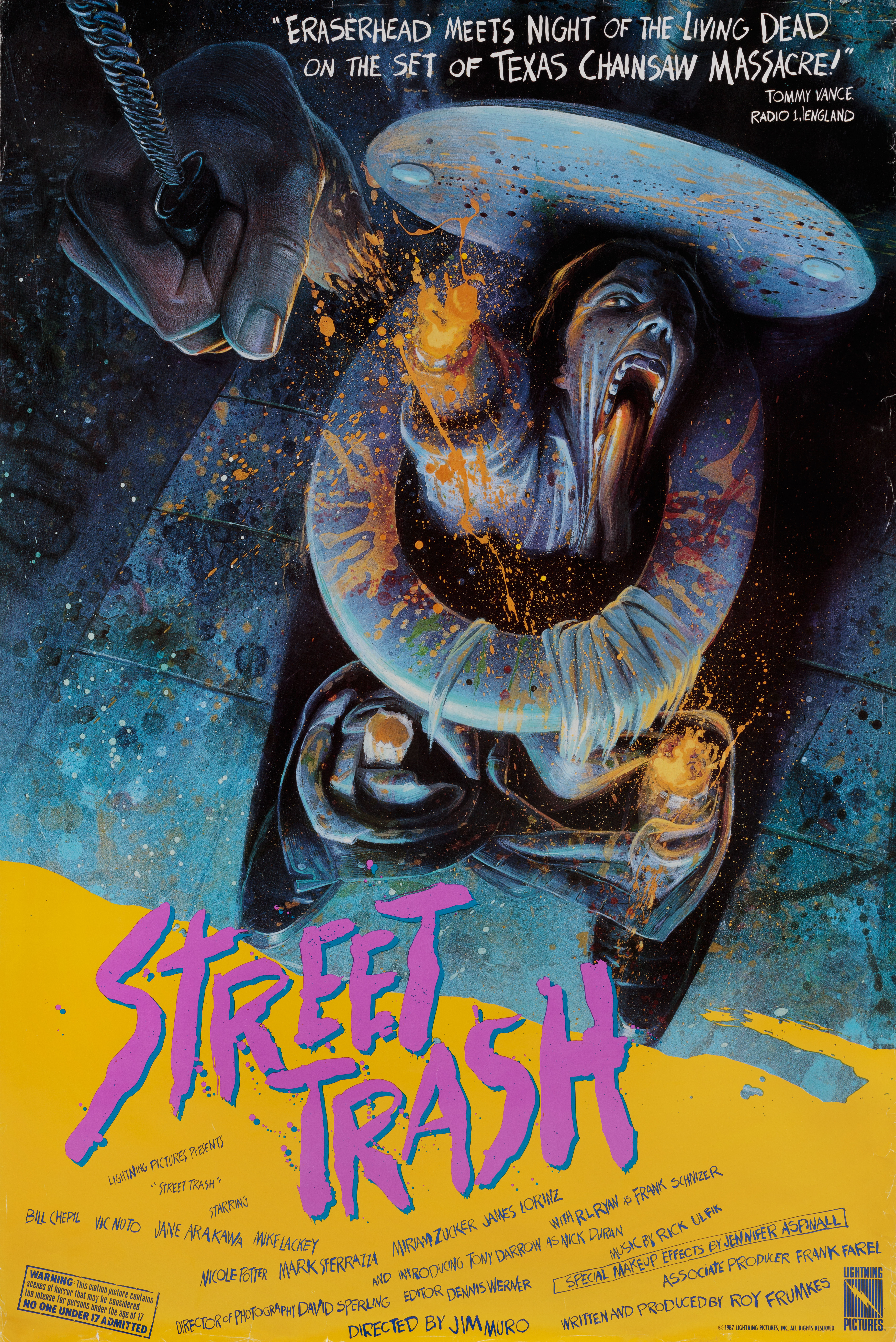 Уличный мусор (Street Trash, 1987), режиссёр Дж. Майкл Муро, американский постер к фильму, 1987 год