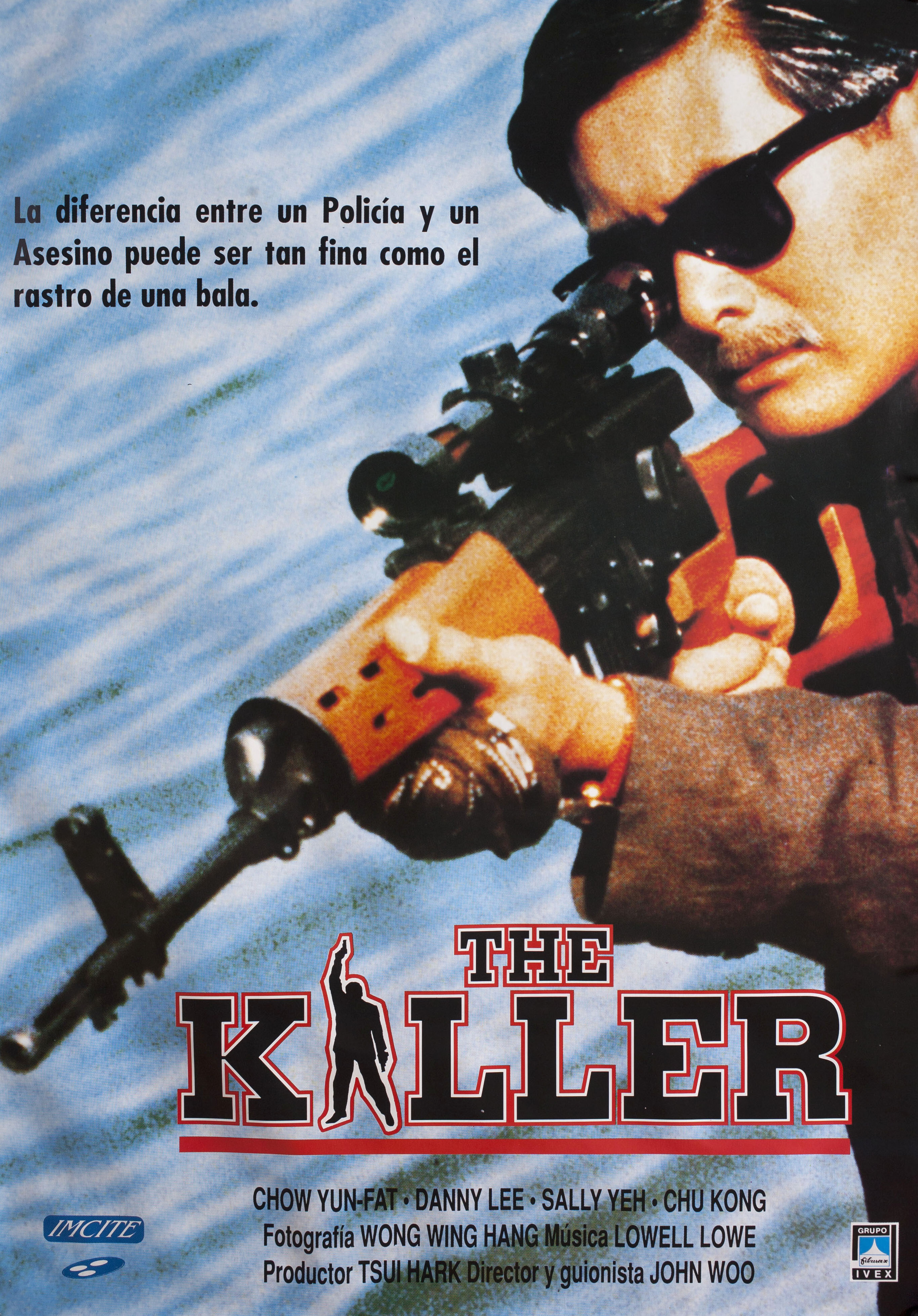 Наёмный убийца (The Killer, 1989), режиссёр Джон Ву, испанский постер к фильму, 1989 год
