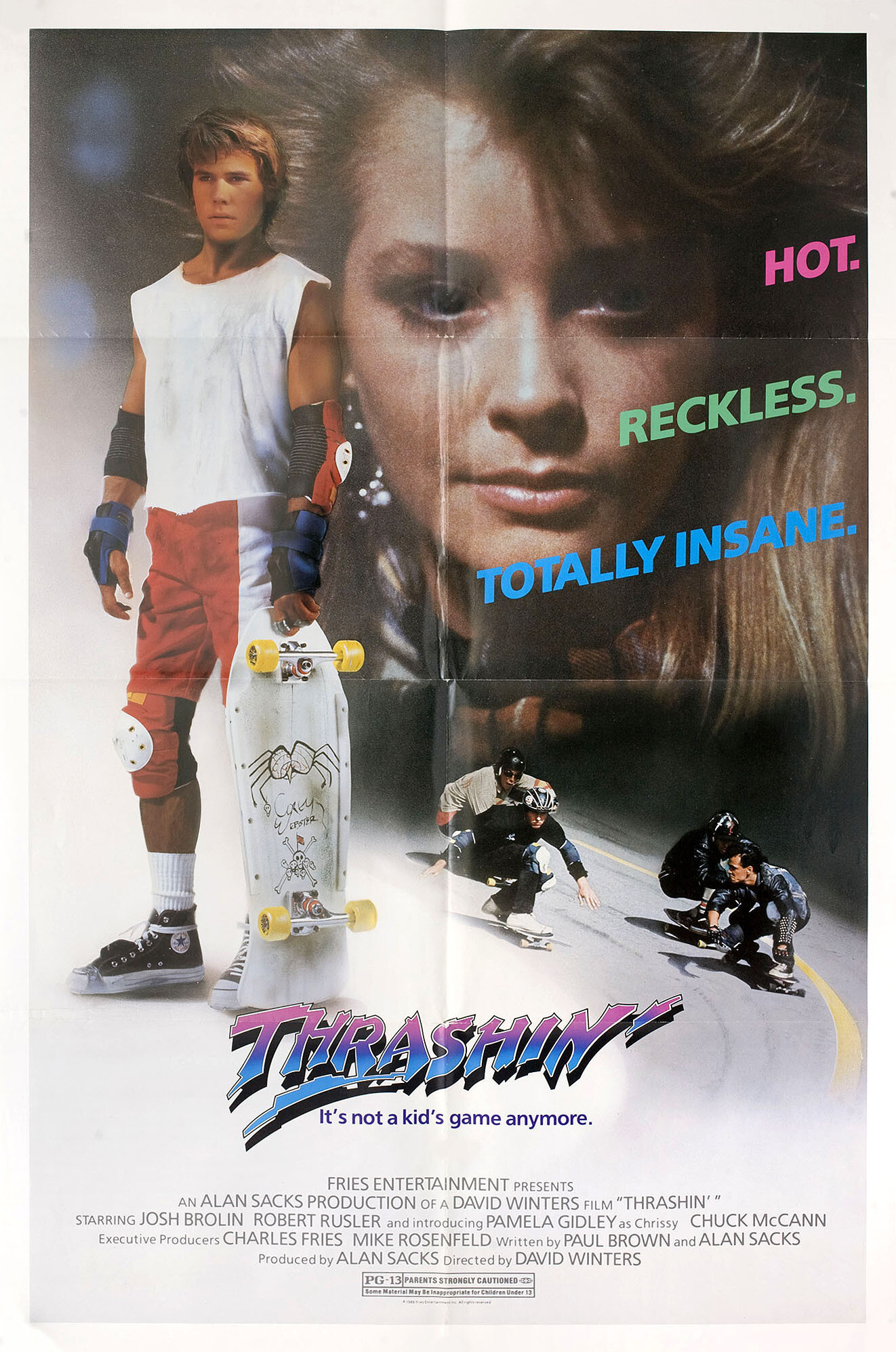 Столкновение (Thrashin, 1986), режиссёр Дэвид Уинтерс, американский постер к фильму, 1986 год