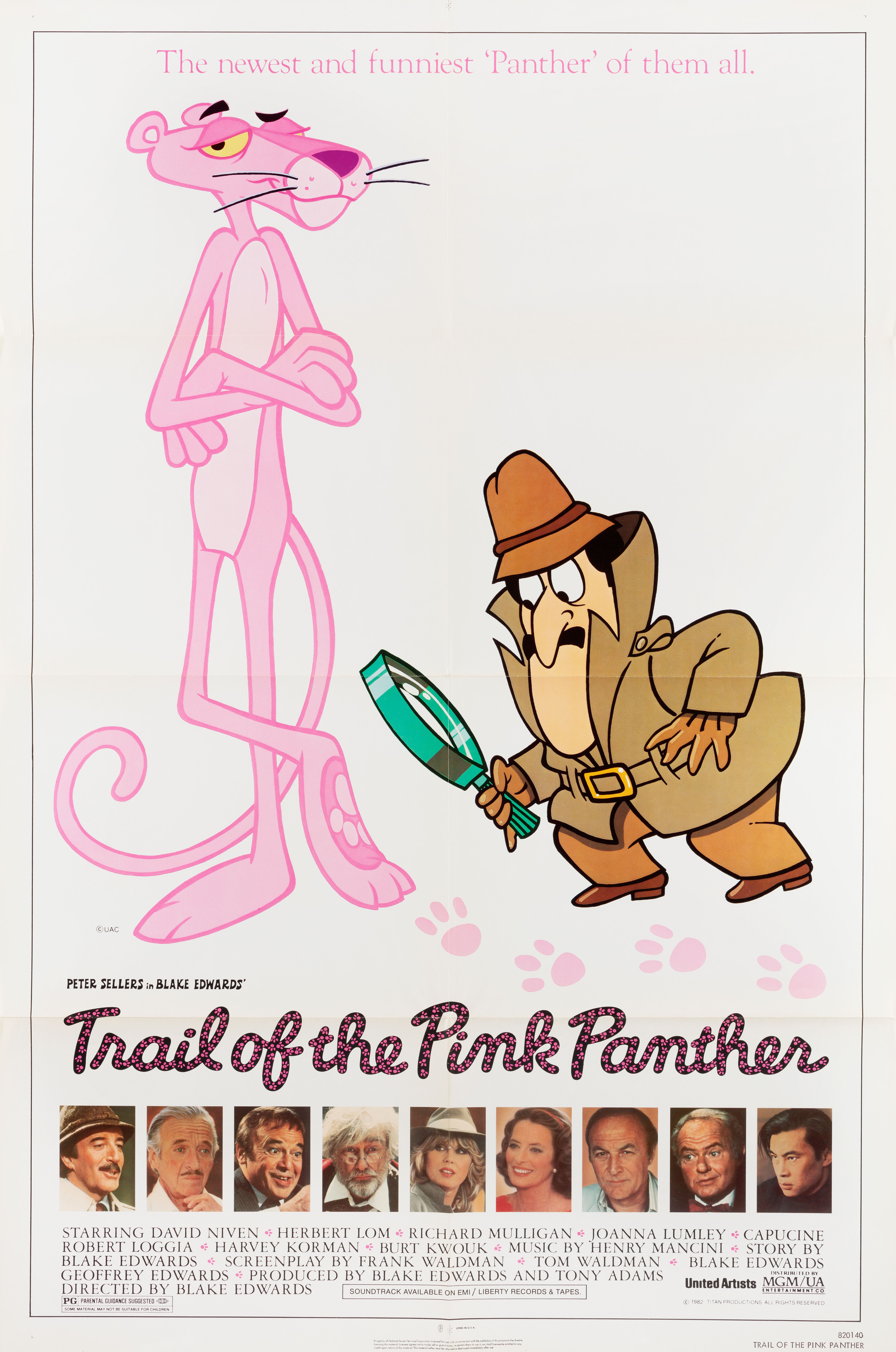 След Розовой Пантеры (Trail of the Pink Panther, 1982), режиссёр Блейк Эдвардс, американский постер к фильму, 1982 год