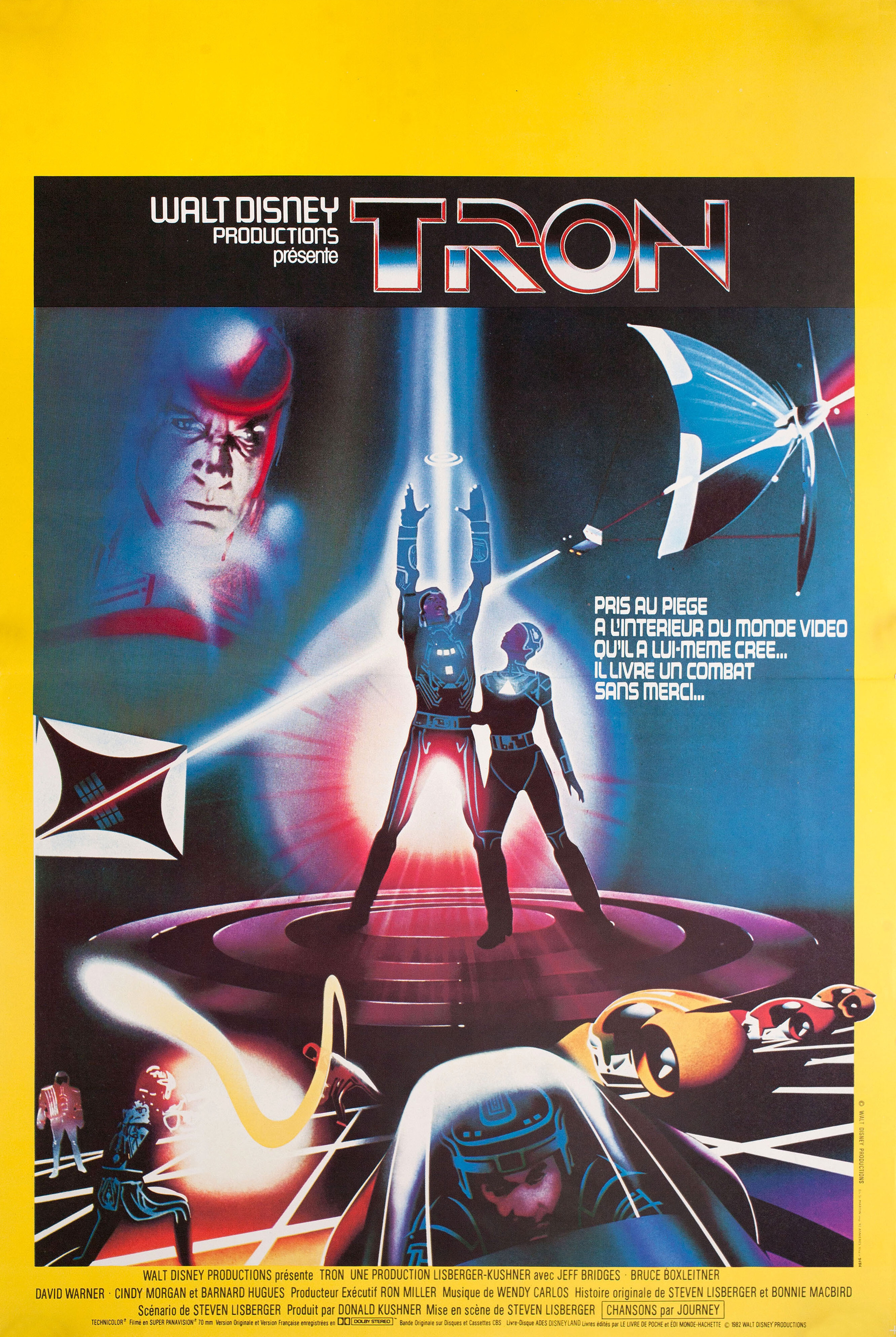 Трон (Tron, 1982), режиссёр Стивен Лисбергер, французский постер к фильму, 1982 год