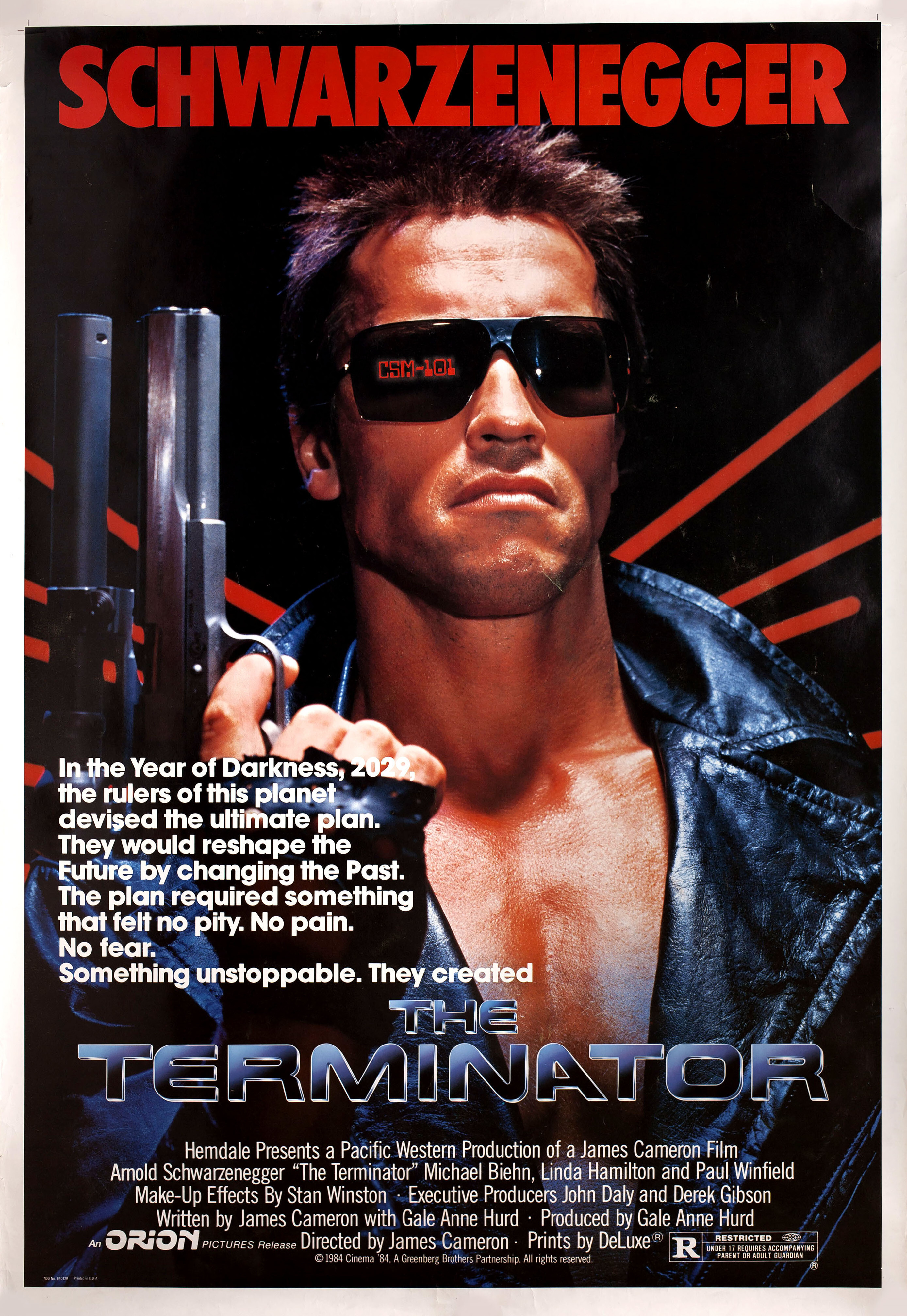 Терминатор (The Terminator, 1984), режиссёр Джеймс Кэмерон, американский постер к фильму, 1984 год (1)