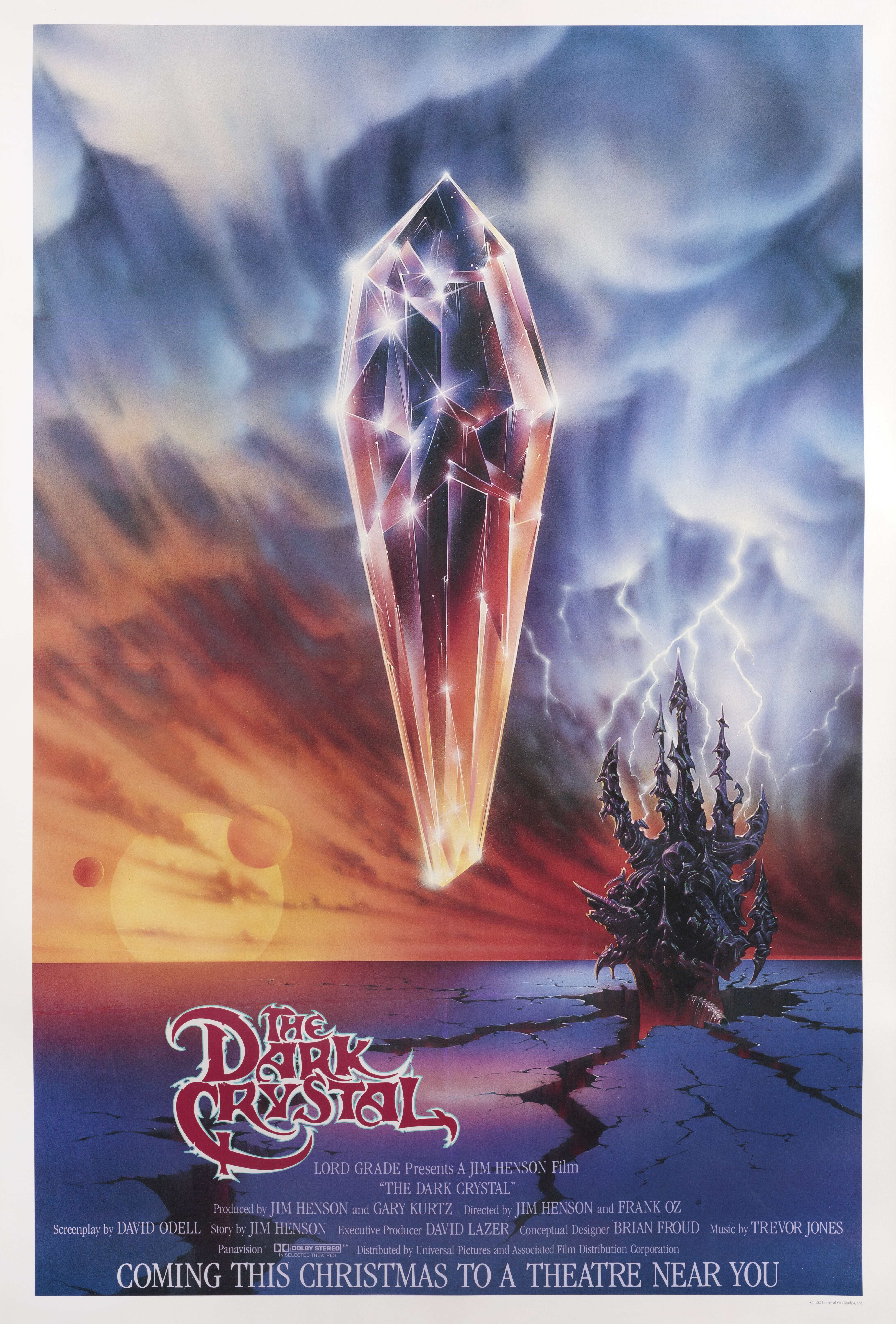 Тёмный кристалл (The Dark Crystal, 1982), режиссёр Джим Хенсон, американский постер к фильму, 1982 год