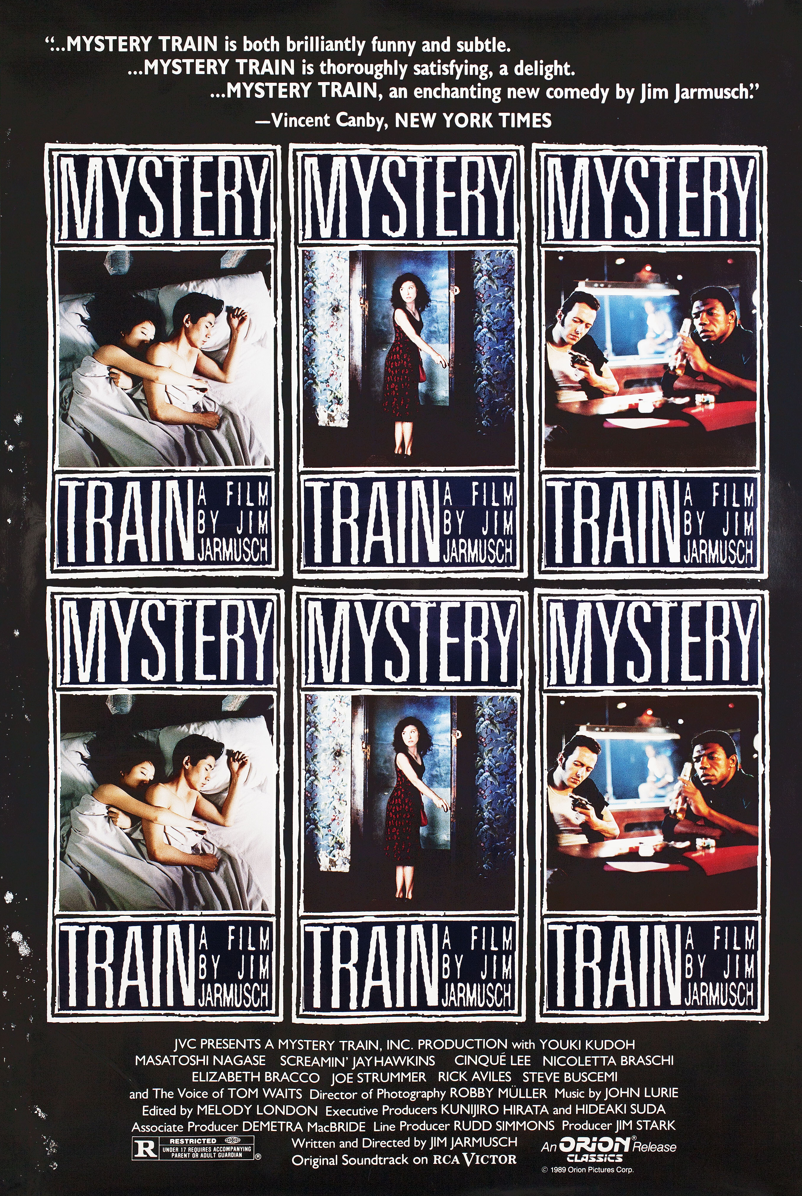 Таинственный поезд (Mystery Train, 1989), режиссёр Джим Джармуш, американский постер к фильму, автор Ян Грей, 1989 год