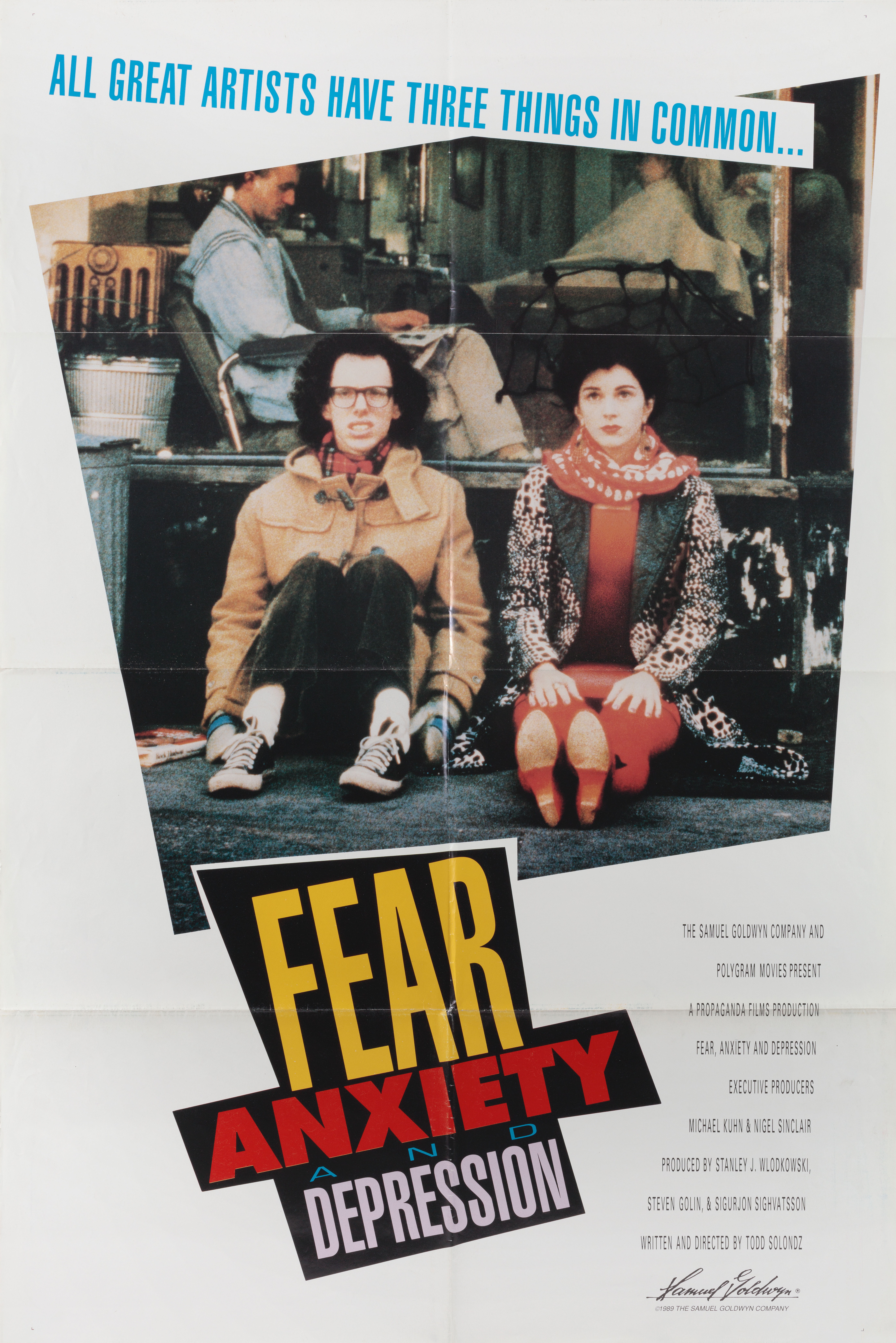 Страх, тревога и депрессия (Fear, Anxiety & Depression, 1989), режиссёр Тодд Солондз, американский постер к фильму, 1989 год