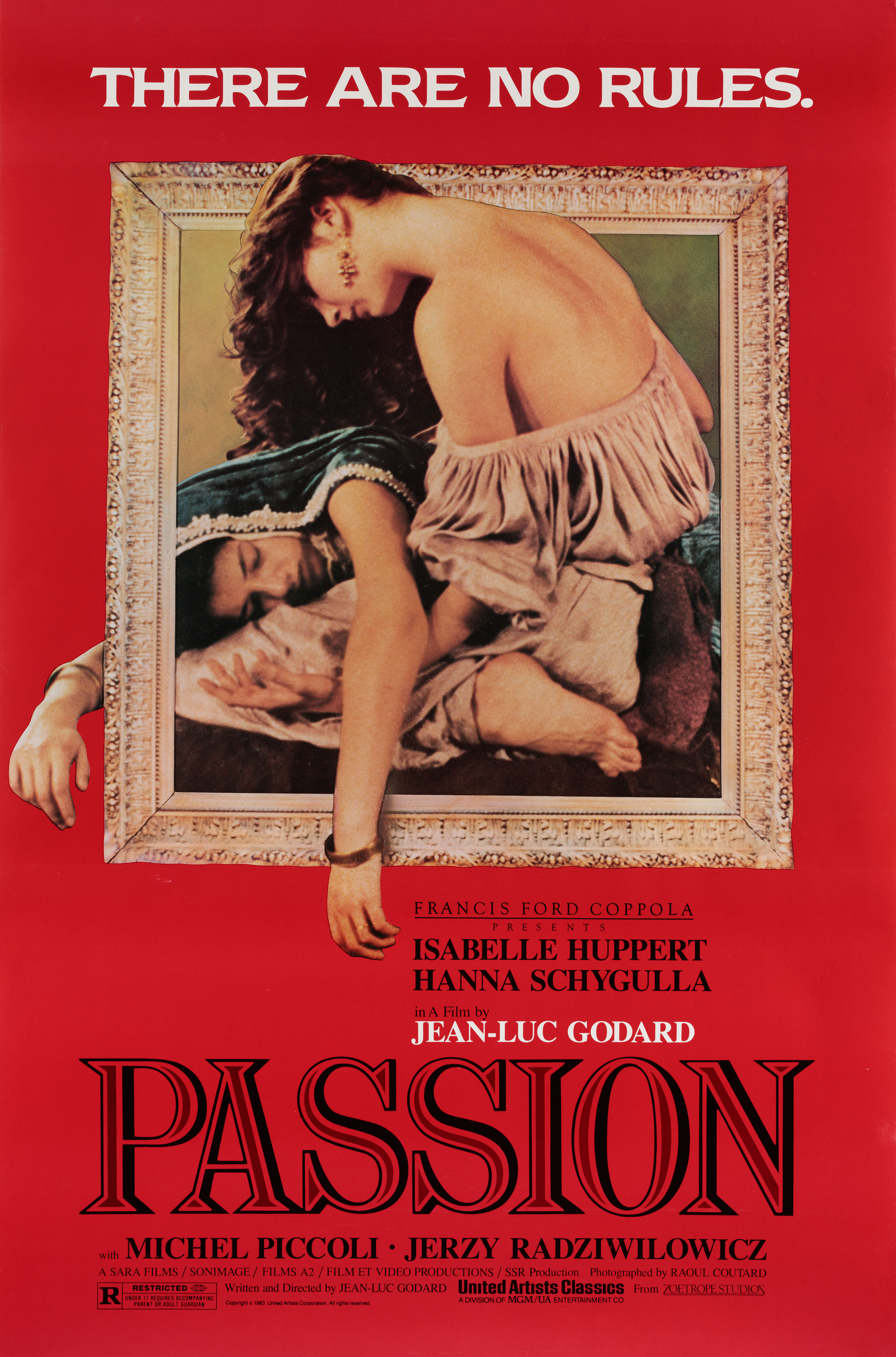Страсть (Passion, 1982), режиссёр Жан-Люк Годар, американский постер к фильму, 1983 год