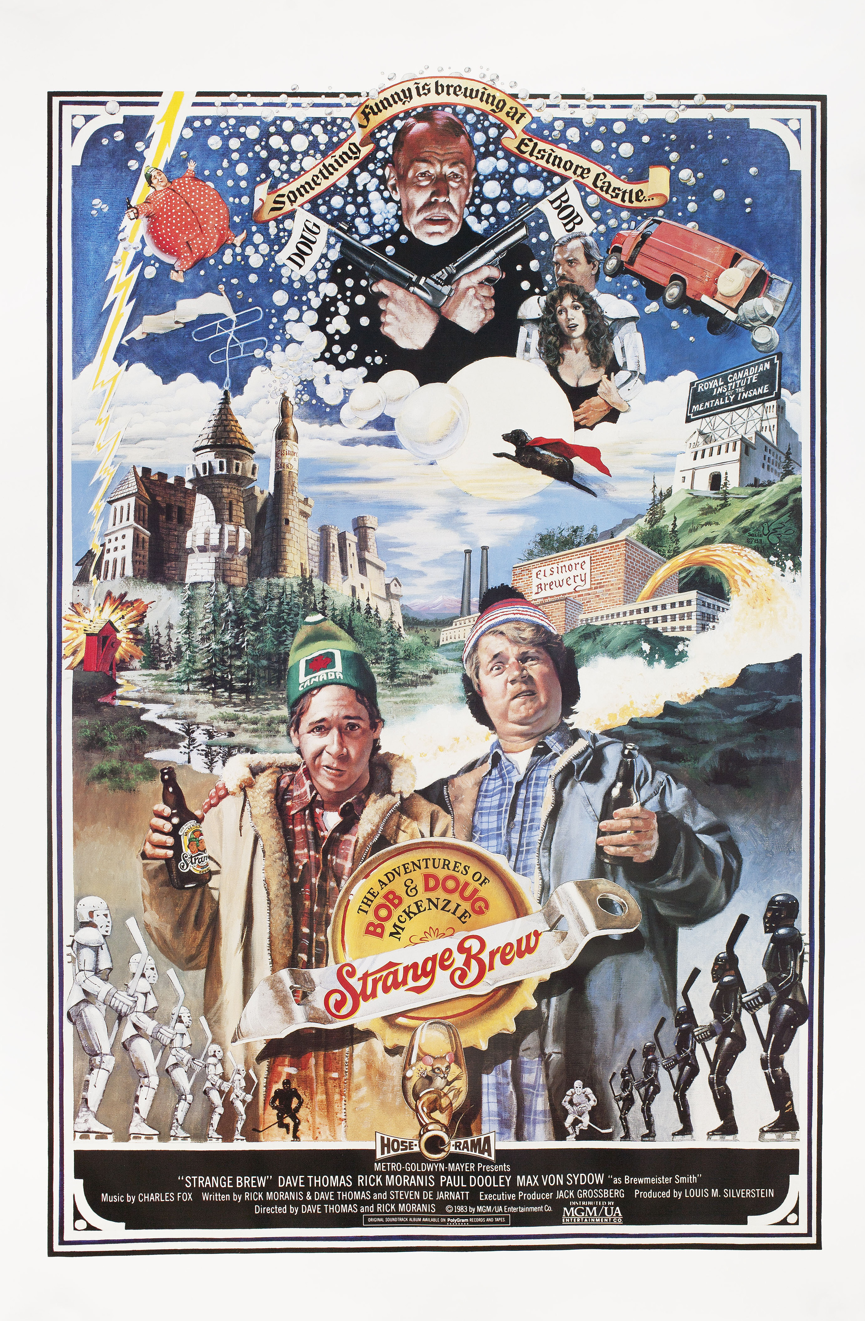 Приключения Боба и Дага МакКензи: Странное варево (Strange Brew, 1983), режиссёр Рик Моранис, американский постер к фильму, автор Джон Соли, 1983 год