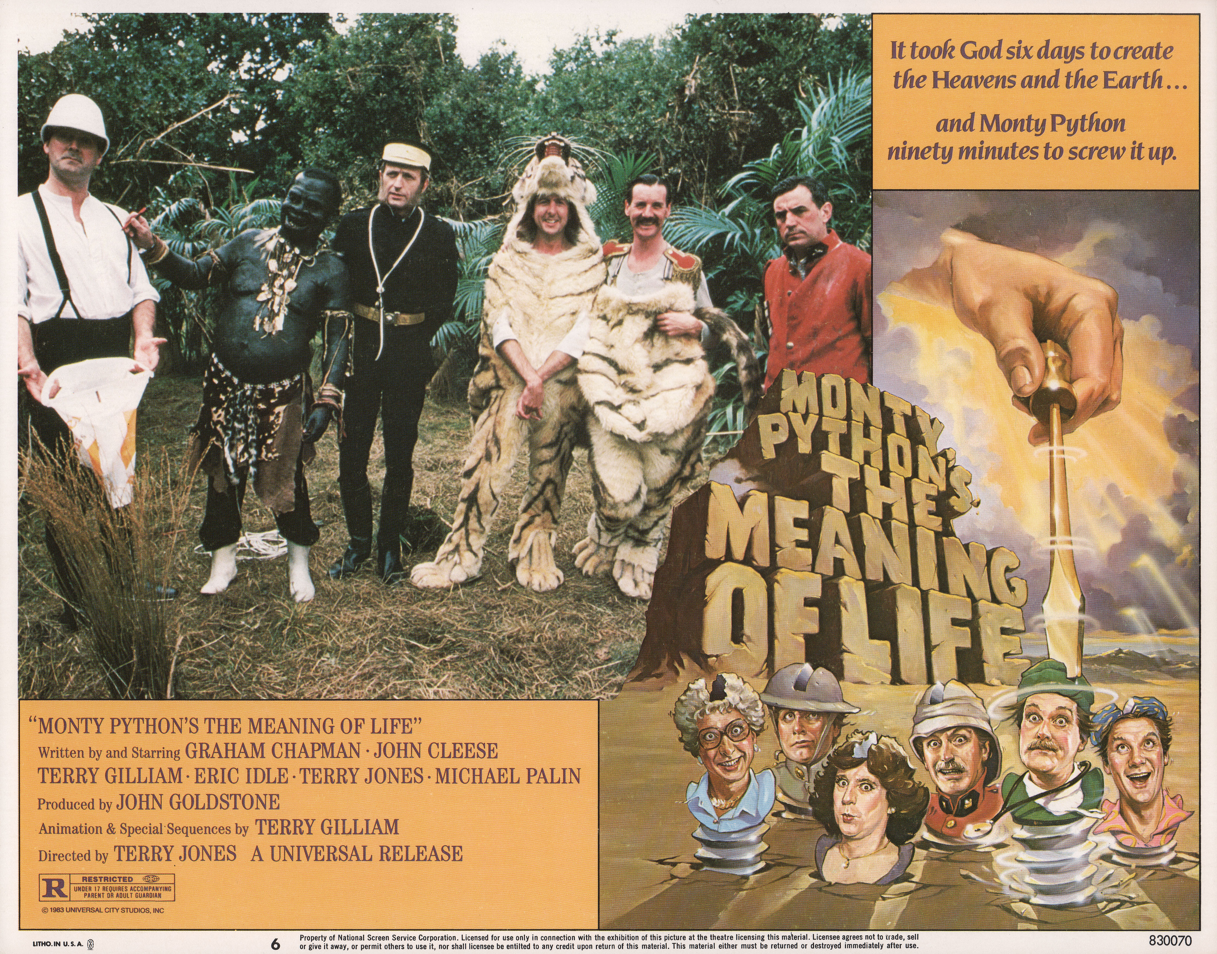 Смысл жизни по Монти Пайтону (The Meaning of Life, 1983), режиссёр Терри Джонс, американский постер к фильму, 1983 год