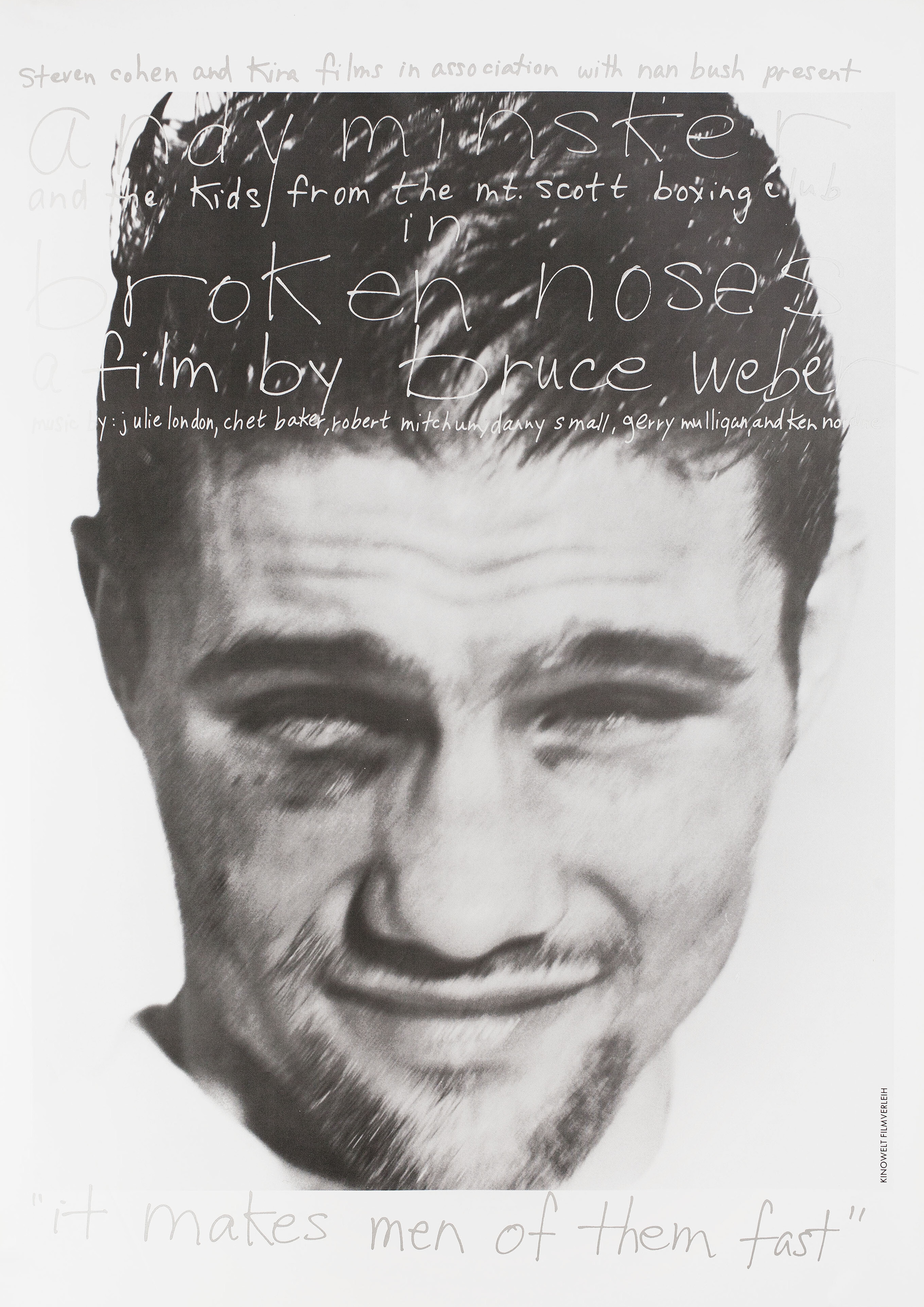 Сломанные носы (Broken Noses, 1987), режиссёр Брюс Вебер, немецкий (ФРГ) постер к фильму, 1987 год