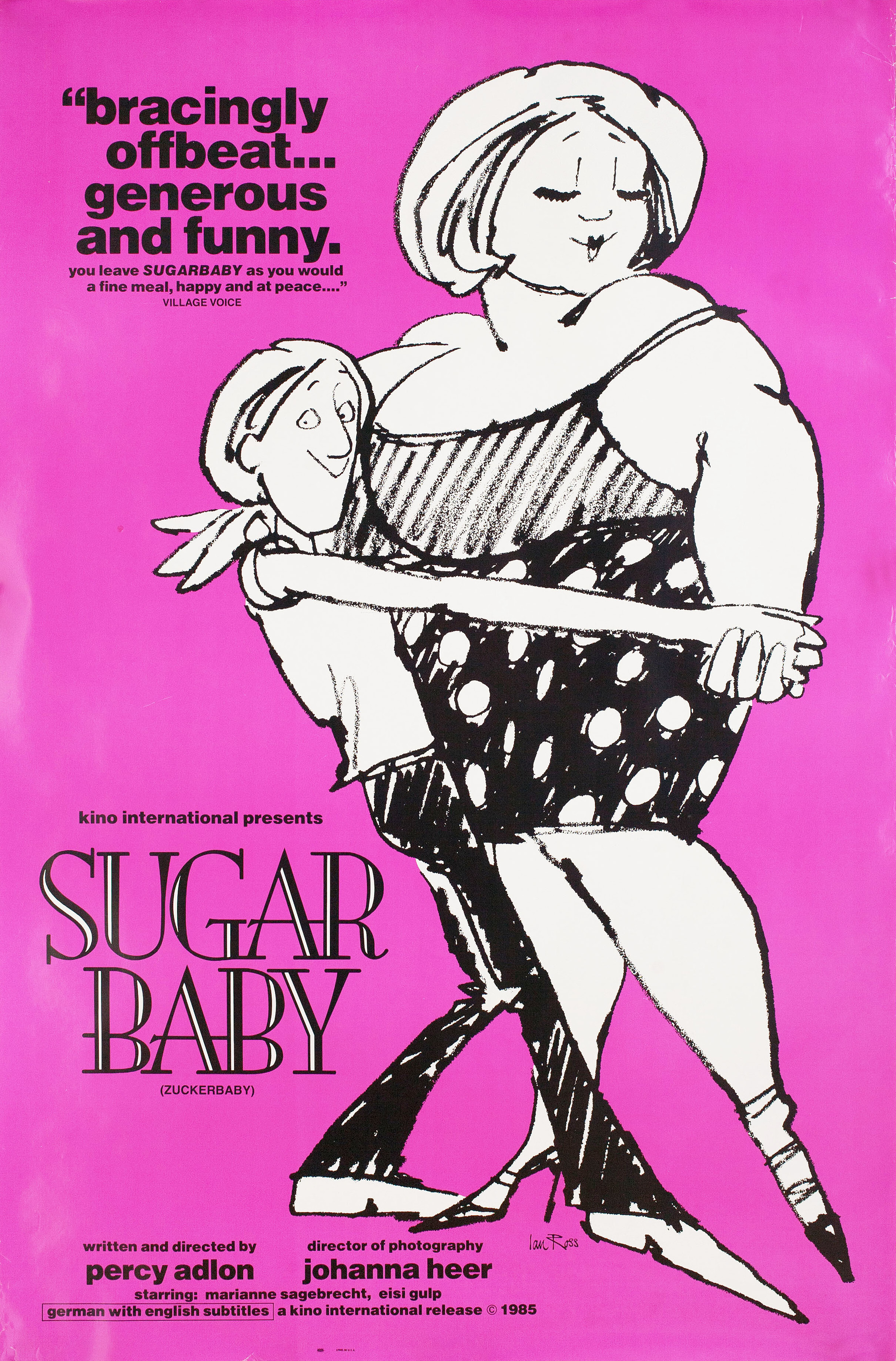 Сладкая детка (Sugar Baby, 1985), режиссёр Перси Адлон, американский постер к фильму, автор Ян Росс, 1985 год