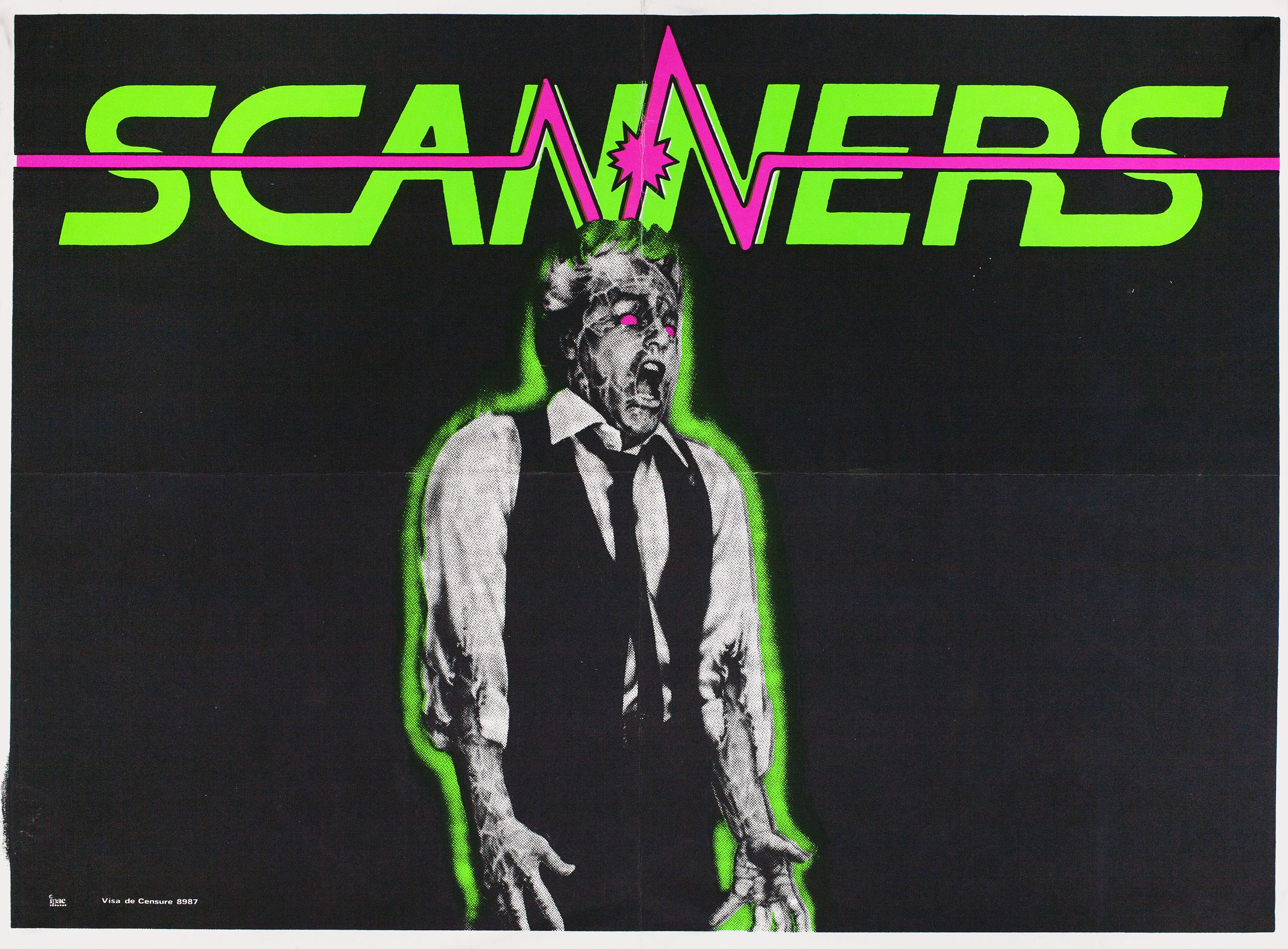 Сканеры (Scanners, 1981), режиссёр Дэвид Кроненберг, французский постер к фильму, 1981 год