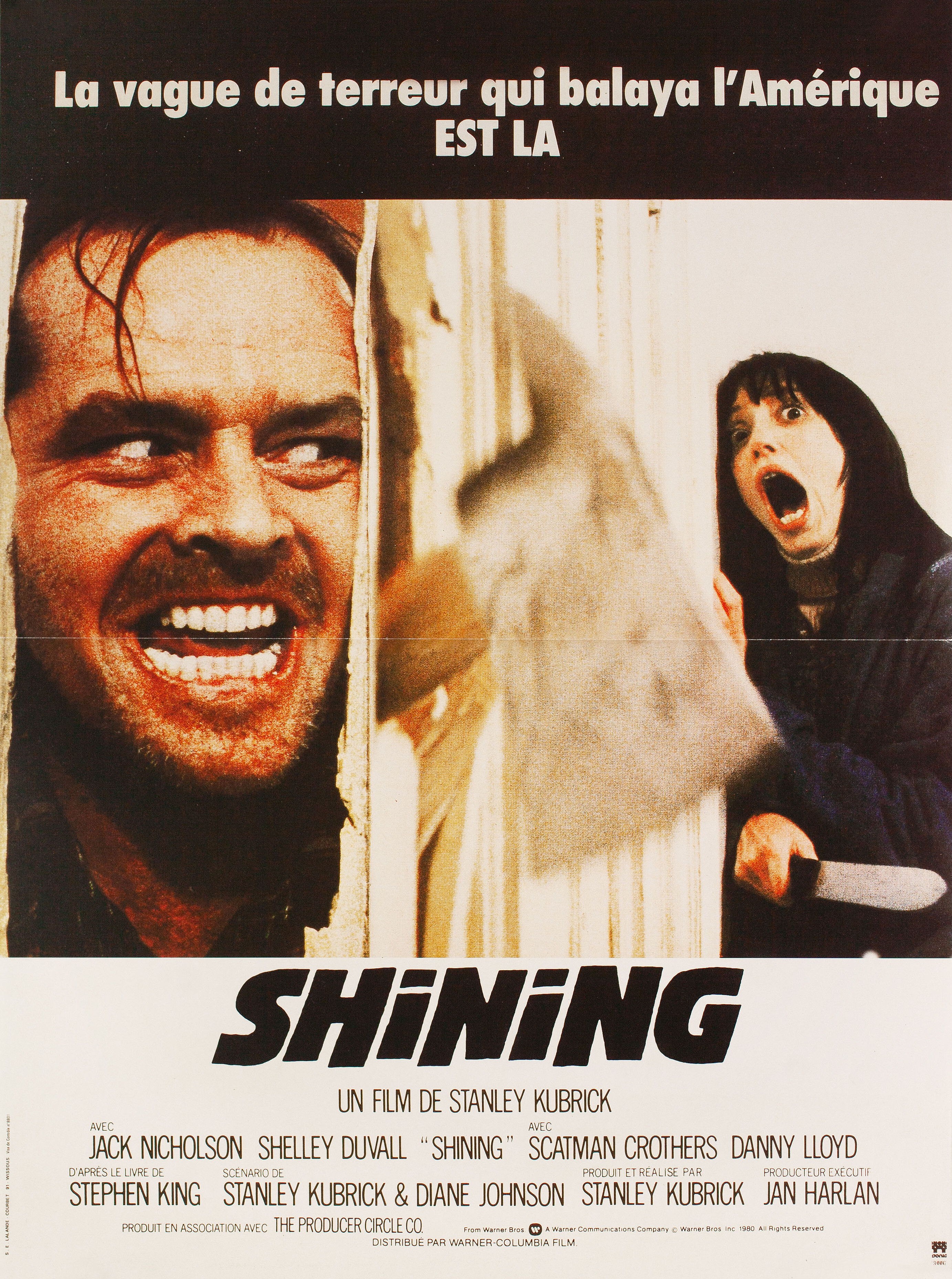 Сияние (The Shining, 1980), режиссёр Стэнли Кубрик, французский постер к фильму, 1980 год
