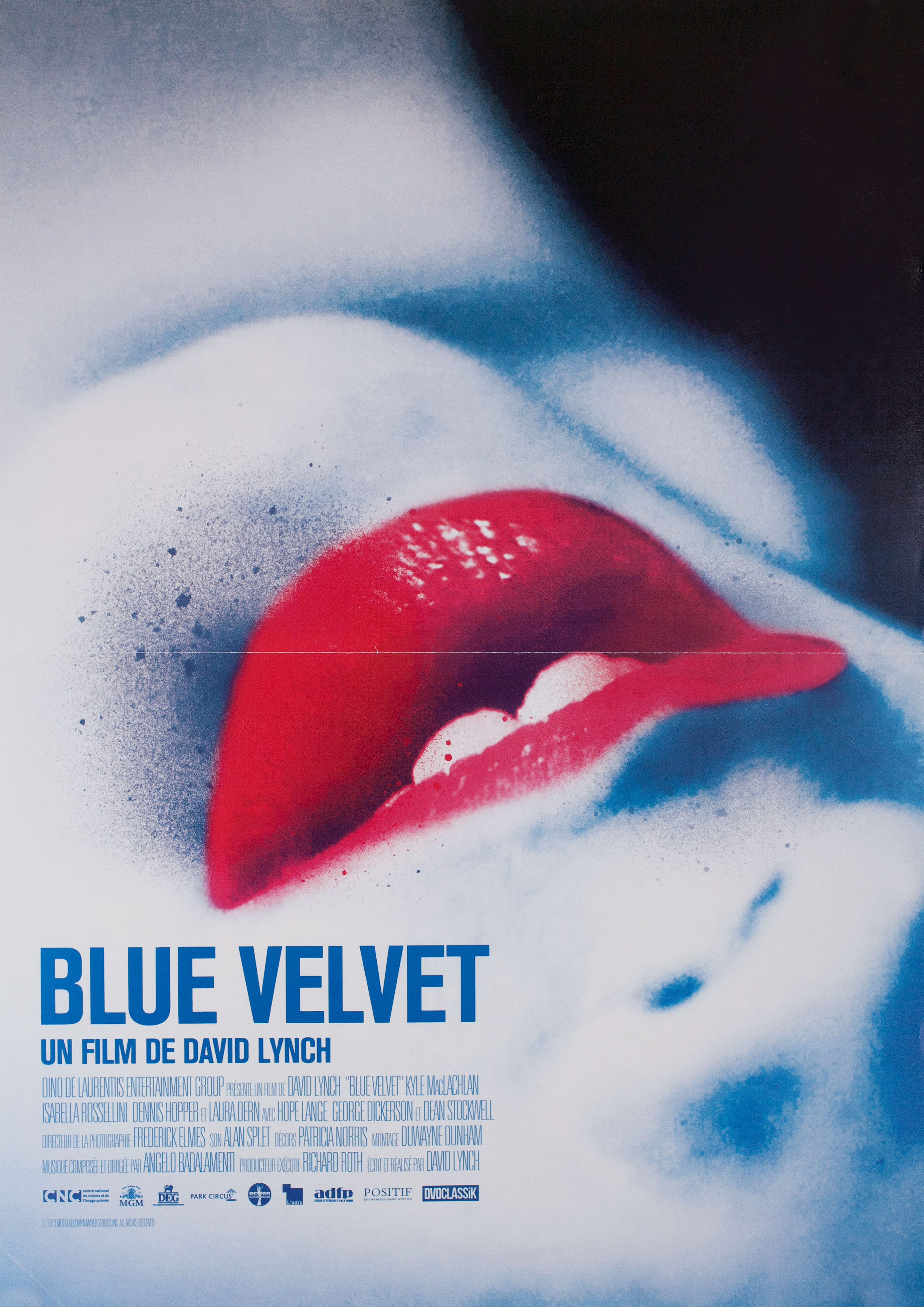 Синий бархат (Blue Velvet, 1986), режиссёр Дэвид Линч, французский постер к фильму, 2014 год