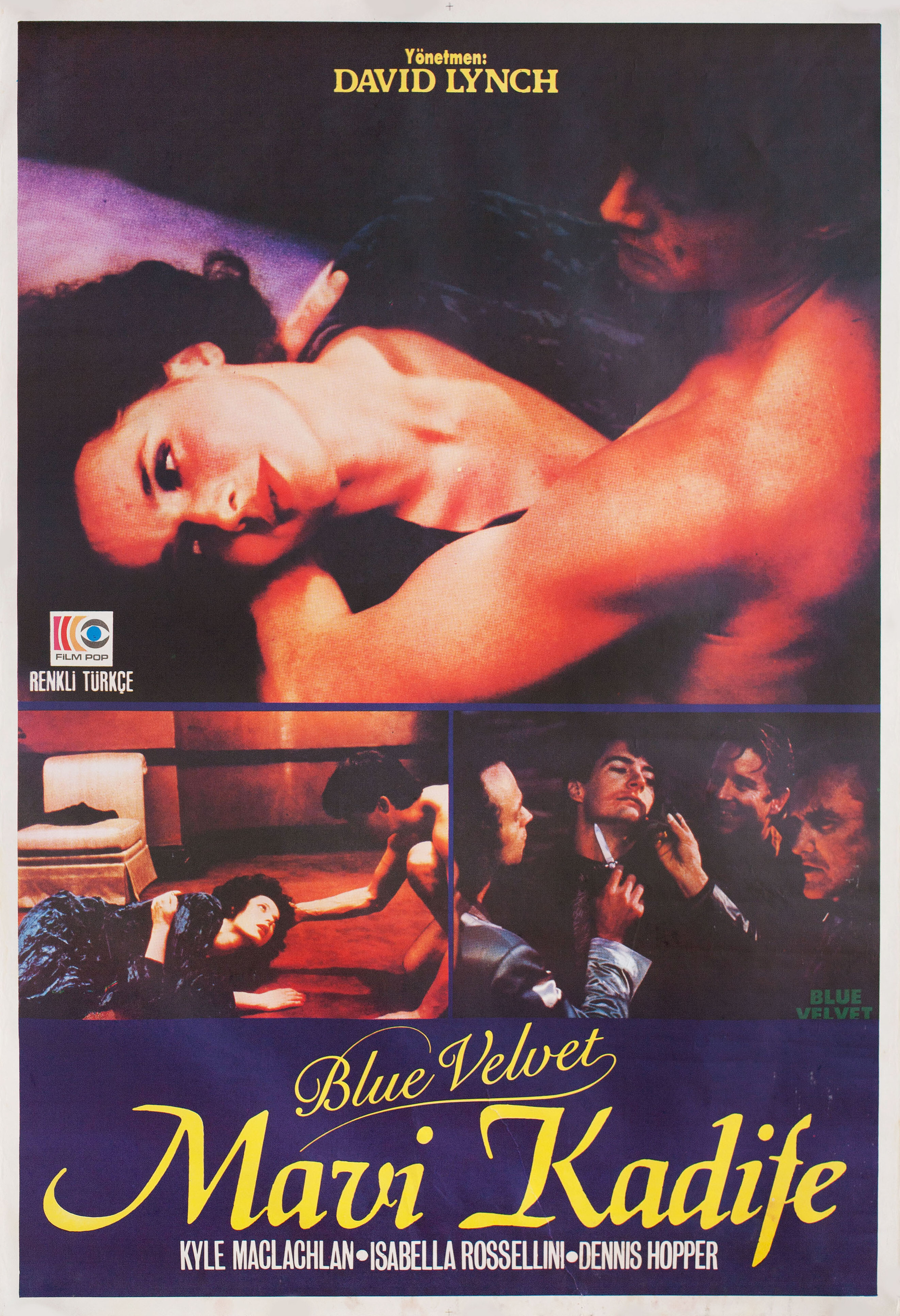 Синий бархат (Blue Velvet, 1986), режиссёр Дэвид Линч, турецкий постер к фильму, 1986 год (1)