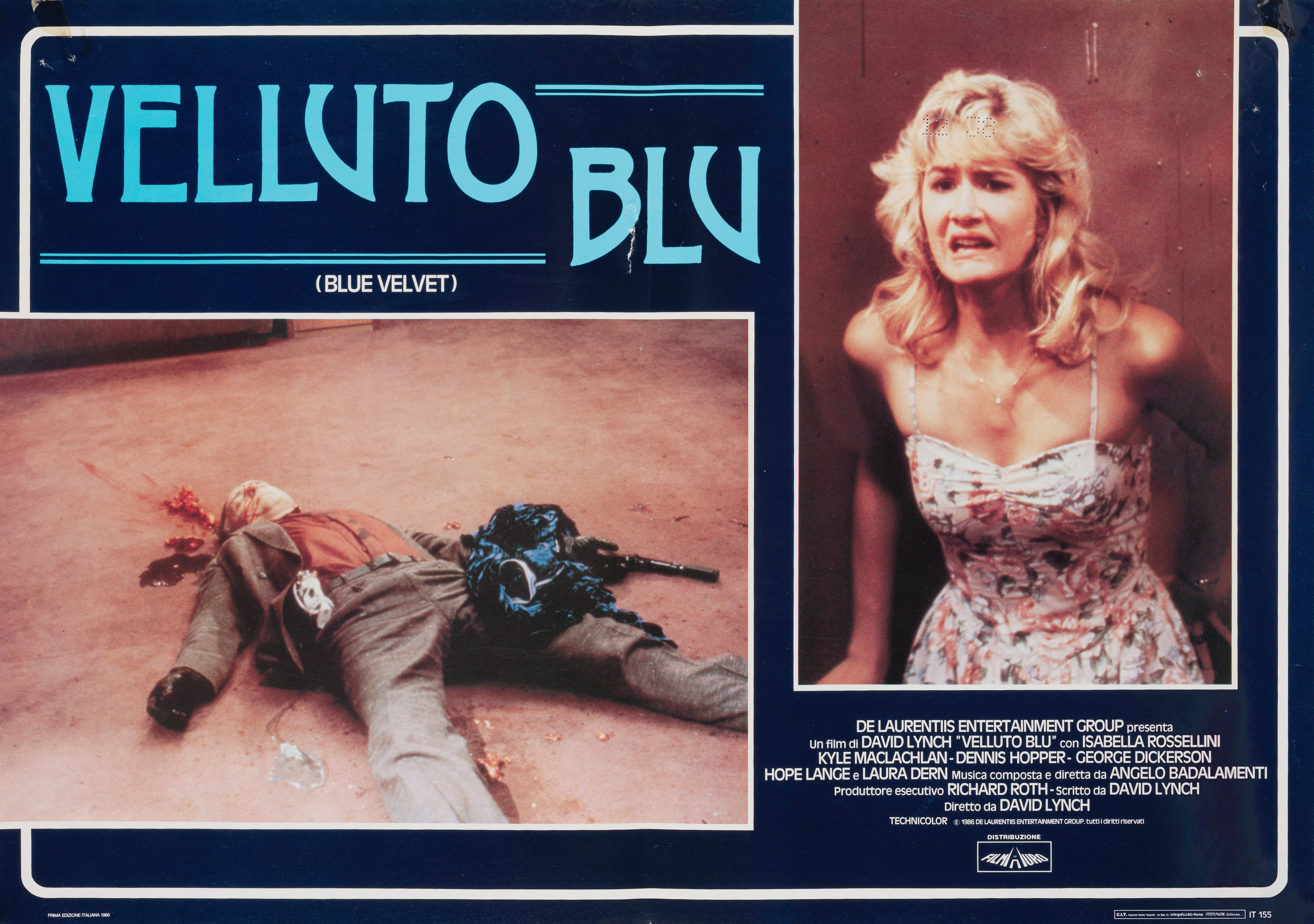 Синий бархат (Blue Velvet, 1986), режиссёр Дэвид Линч, итальянский постер к фильму, 1986 год (8)
