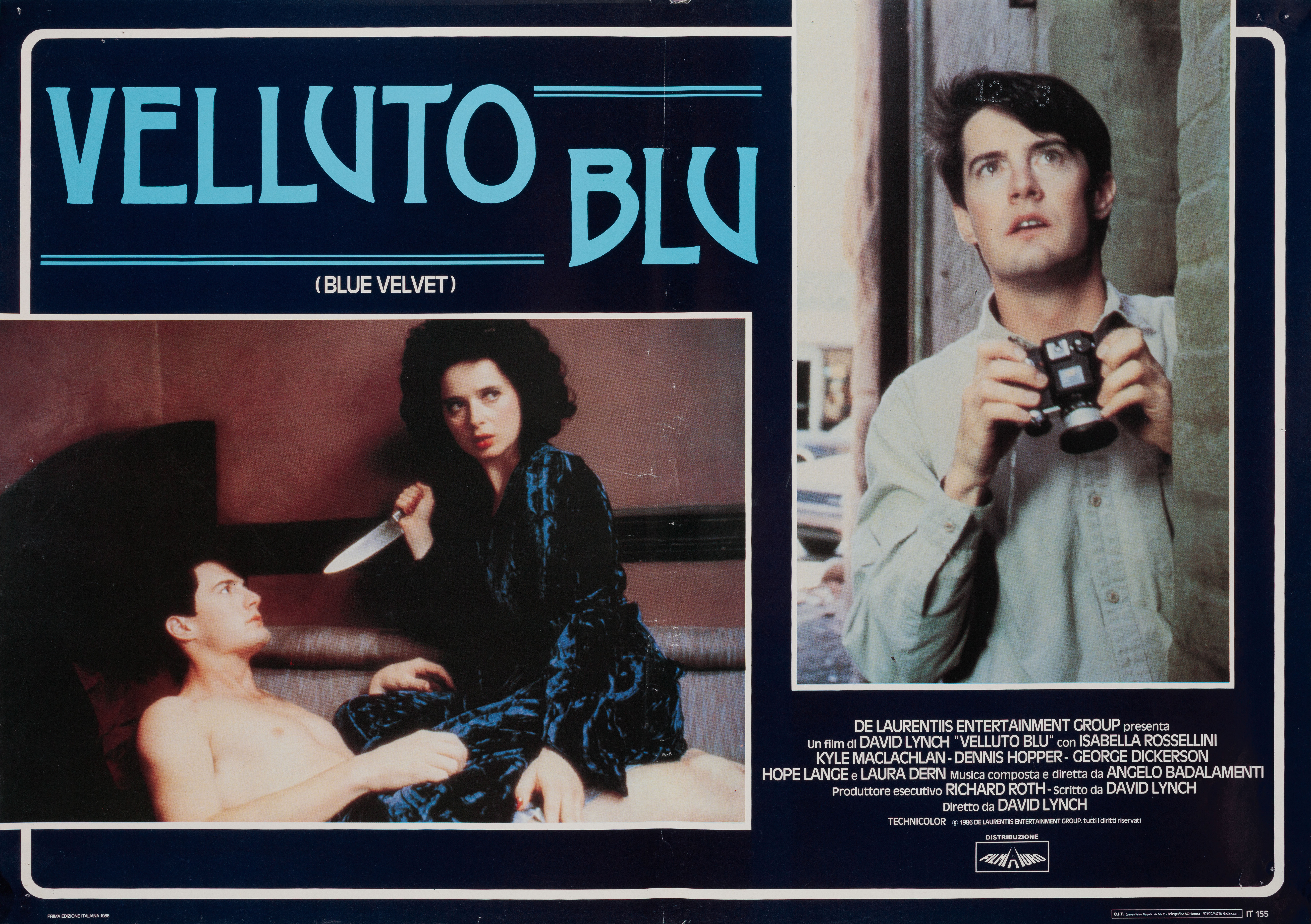 Синий бархат (Blue Velvet, 1986), режиссёр Дэвид Линч, итальянский постер к фильму, 1986 год (7)