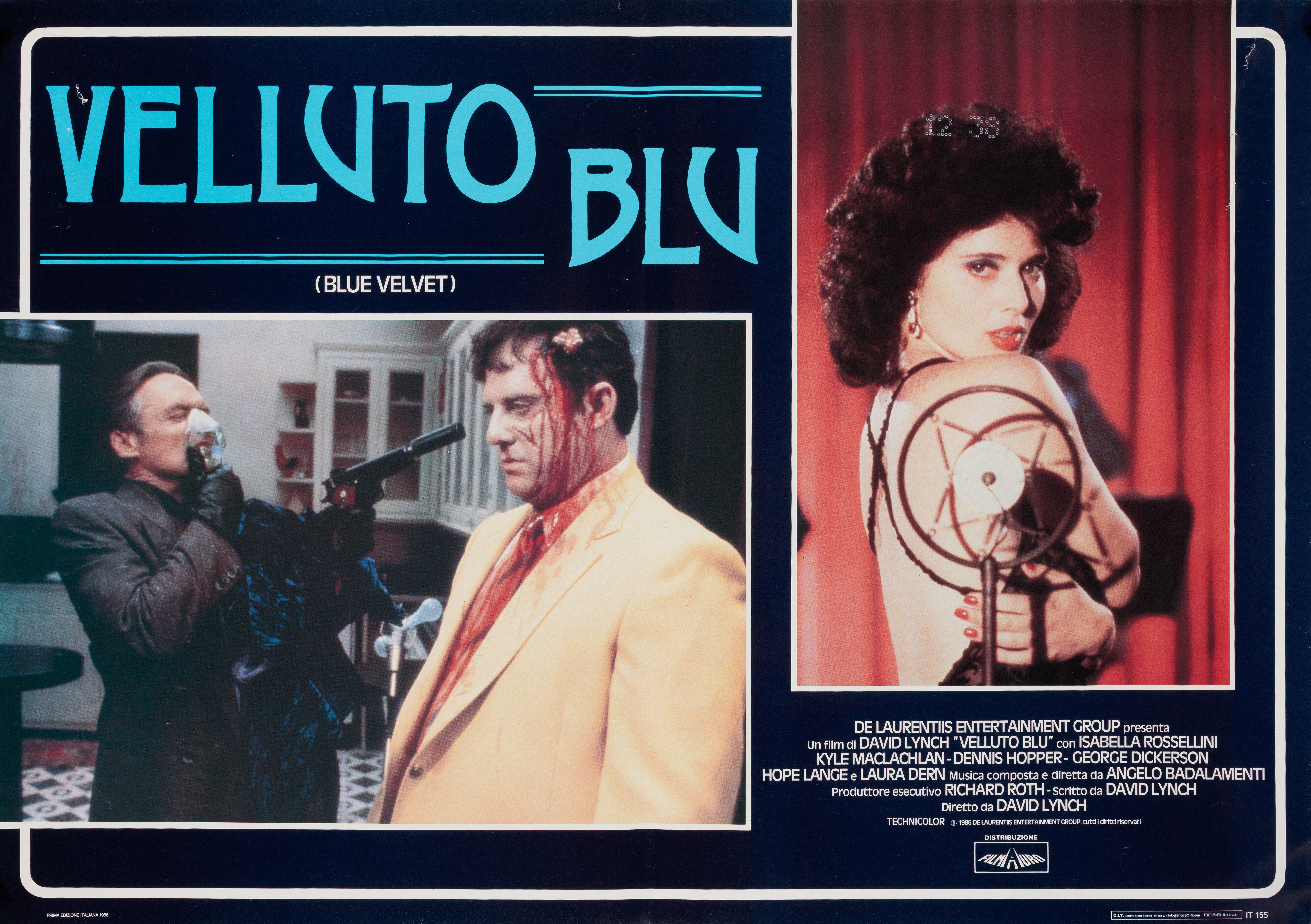 Синий бархат (Blue Velvet, 1986), режиссёр Дэвид Линч, итальянский постер к фильму, 1986 год (6)